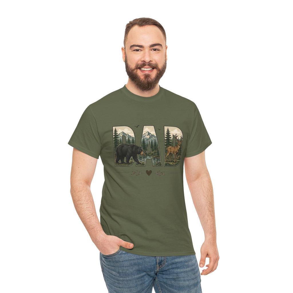 Dad Woodland Bear Graphic Tee | Fathers Day Outdoor Camping Shirt