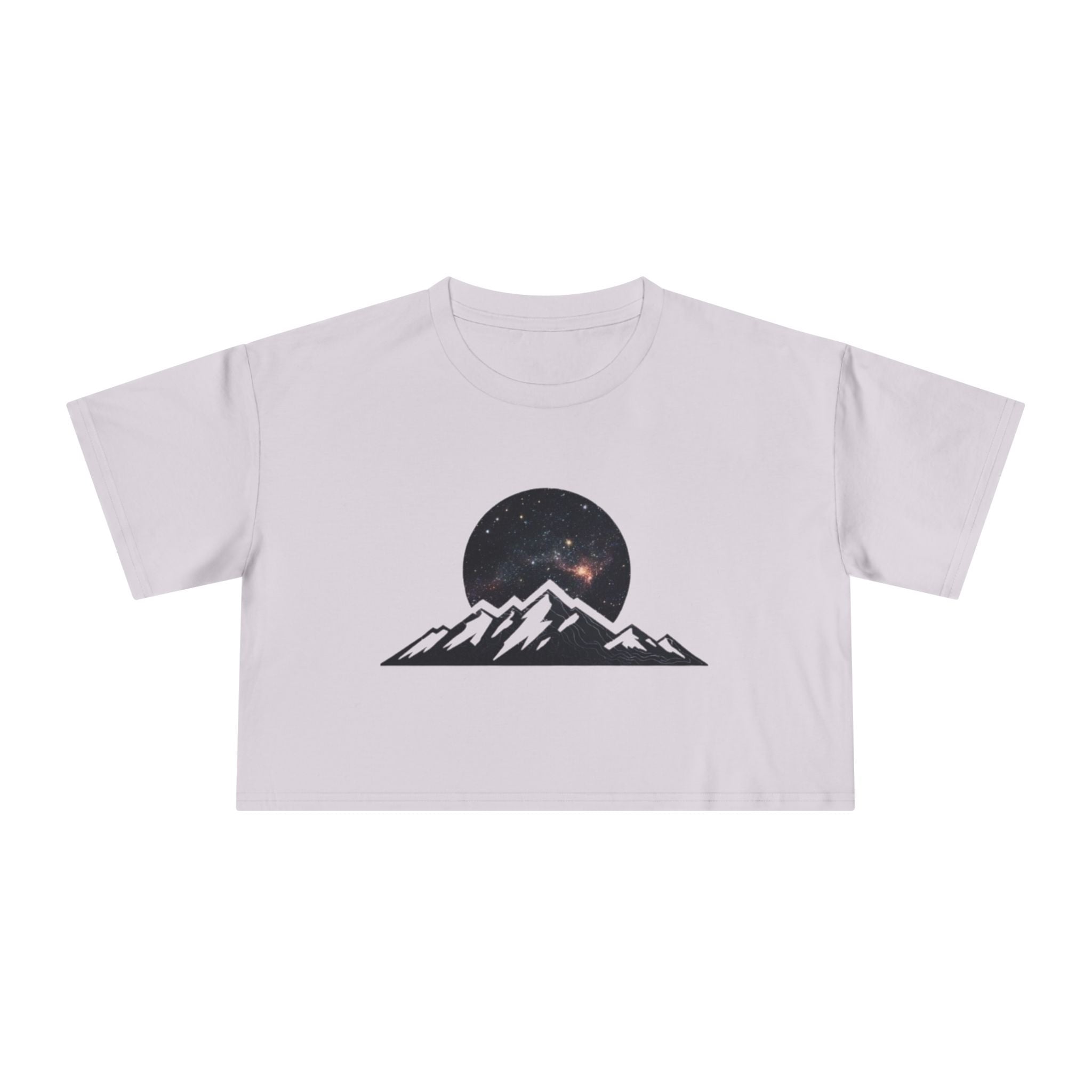 Crop Tee | Night Sky Mountain Graphic