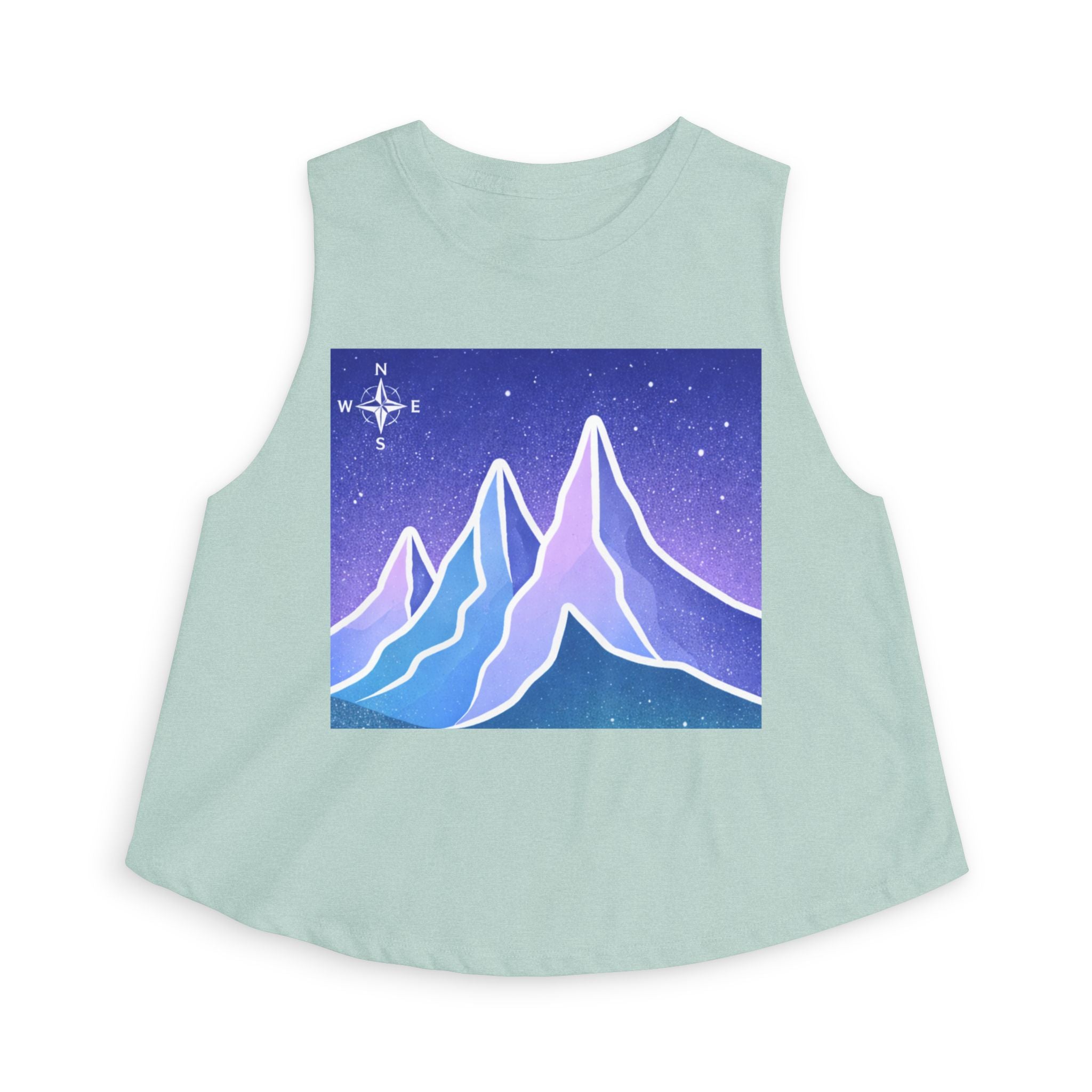 Women's Crop Top | Pastel Night Mountain Graphic Crop Top