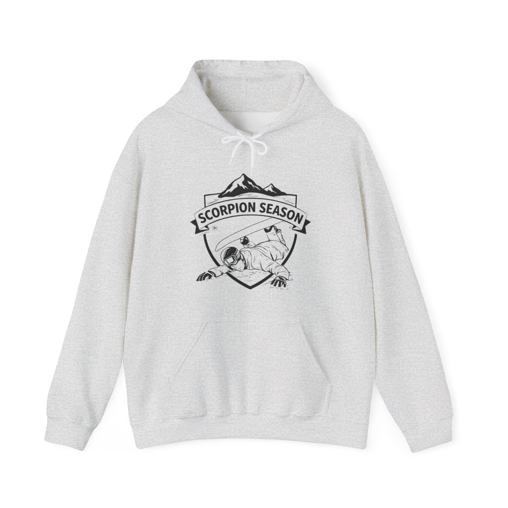 Scorpion Season Snowboarding Hoodie | Mountains Wipe Out Design
