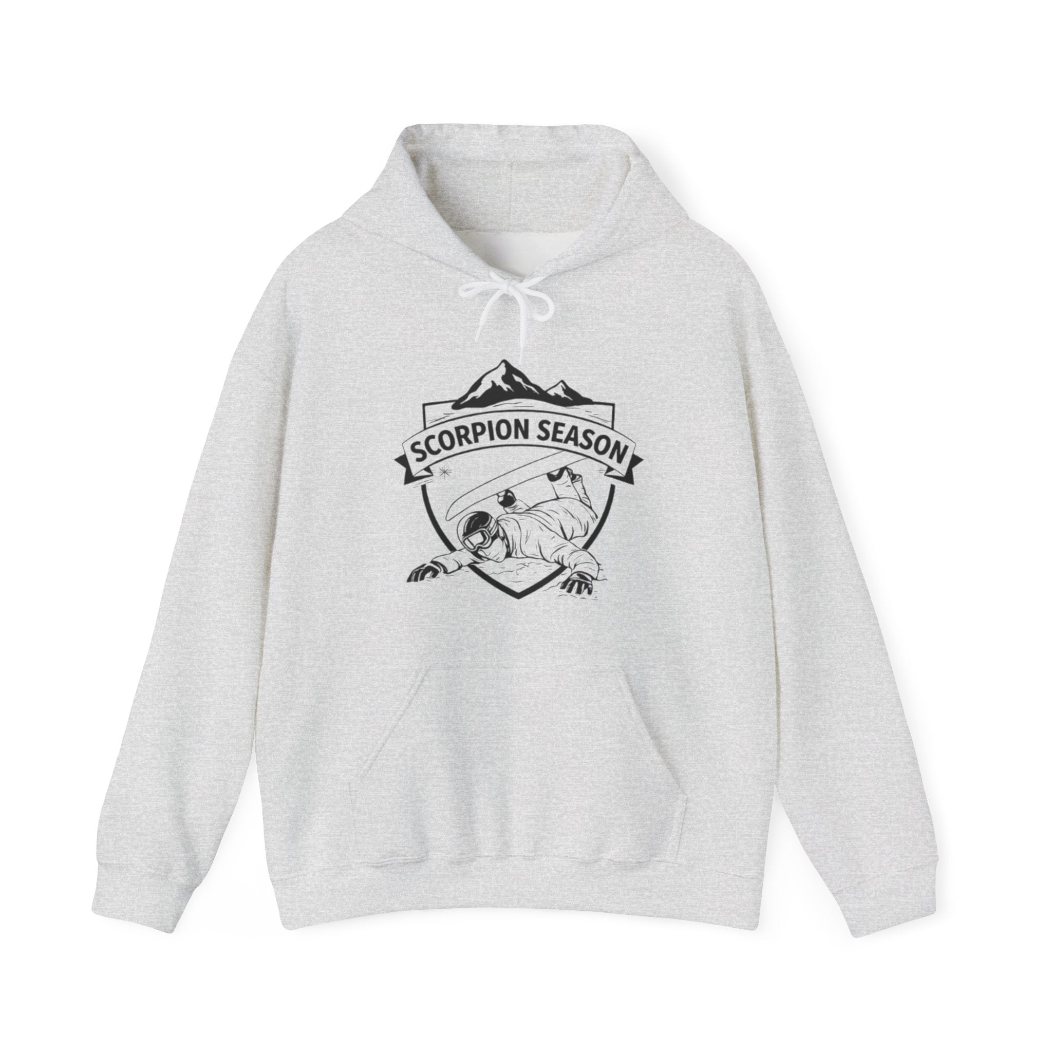 Scorpion Season Snowboarding Hoodie | Mountains Wipe Out Design