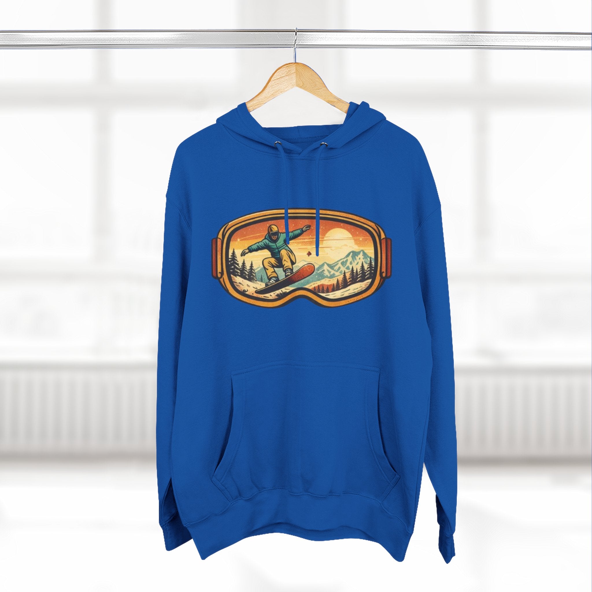 Snowboarder Goggles Graphic Hoodie | Vintage Mountain Ski Snowboarding Design