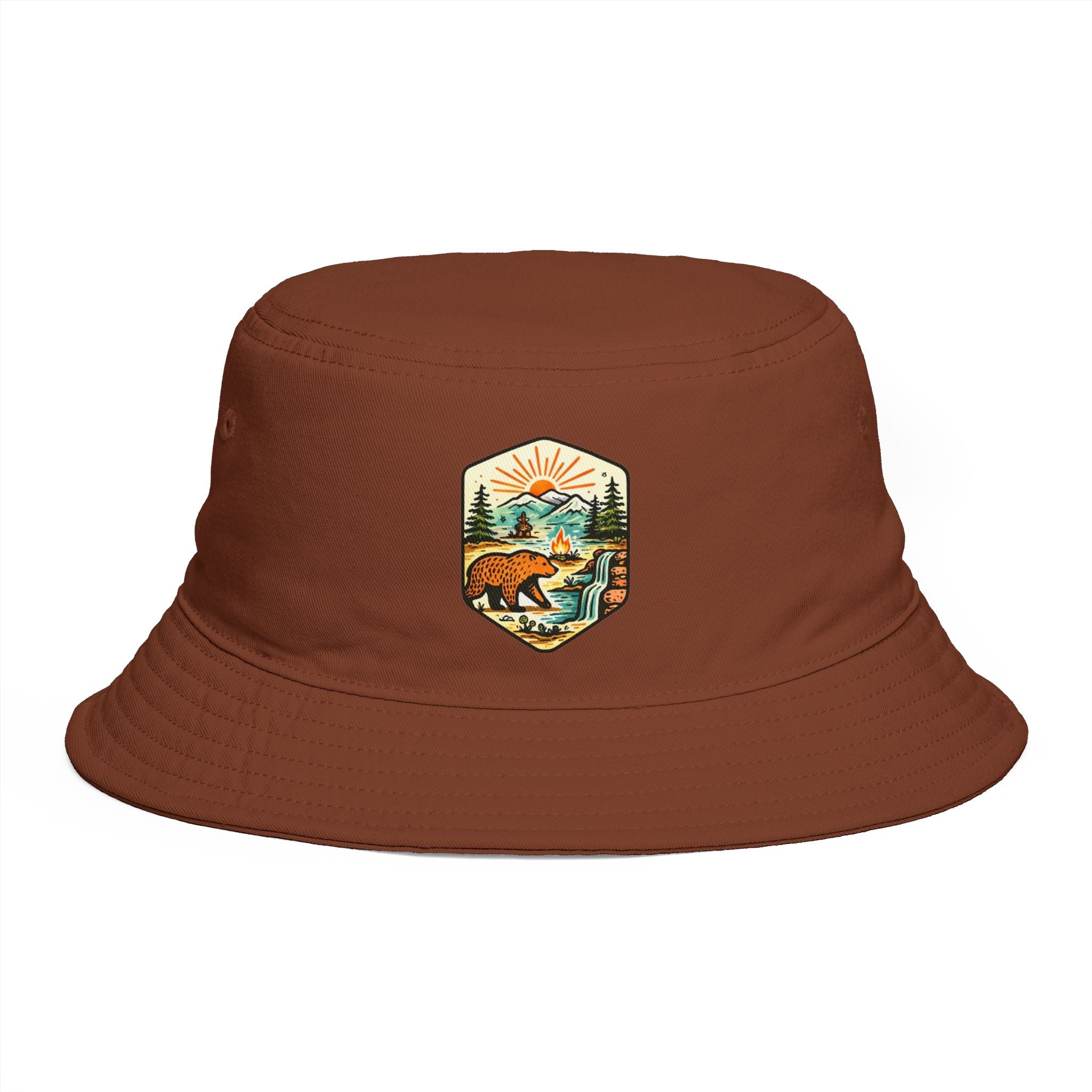 Bear Mountain Scenic Bucket Hat | Outdoor Adventure Patch Cap