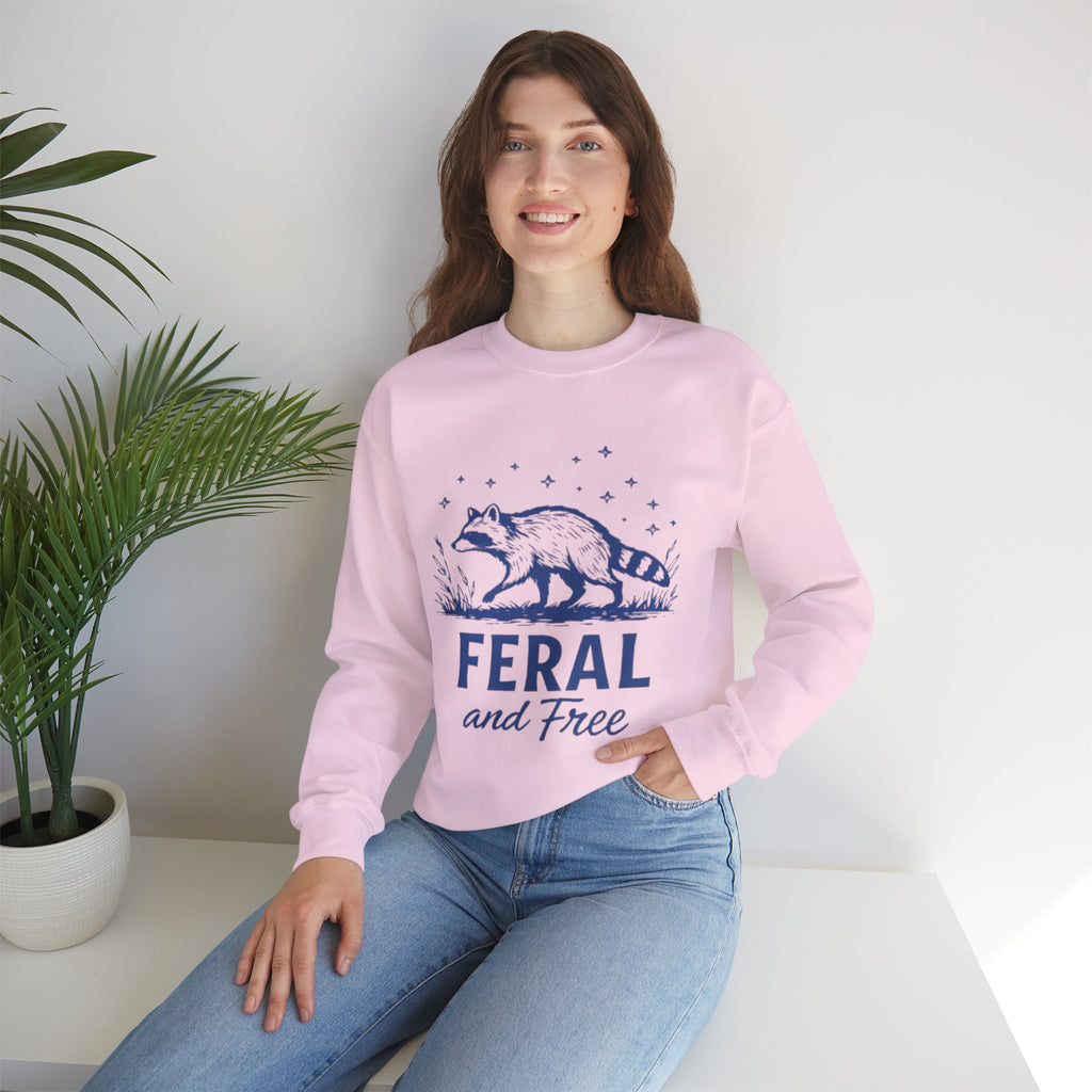 Raccoon "Feral and Free" Crewneck Sweatshirt