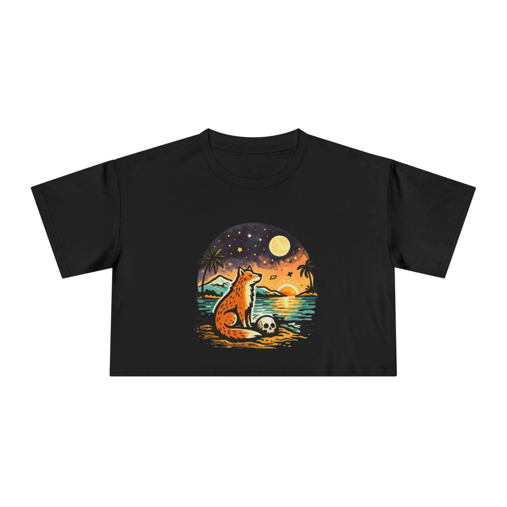 Crop Tee | Sunset Fox Beach Graphic
