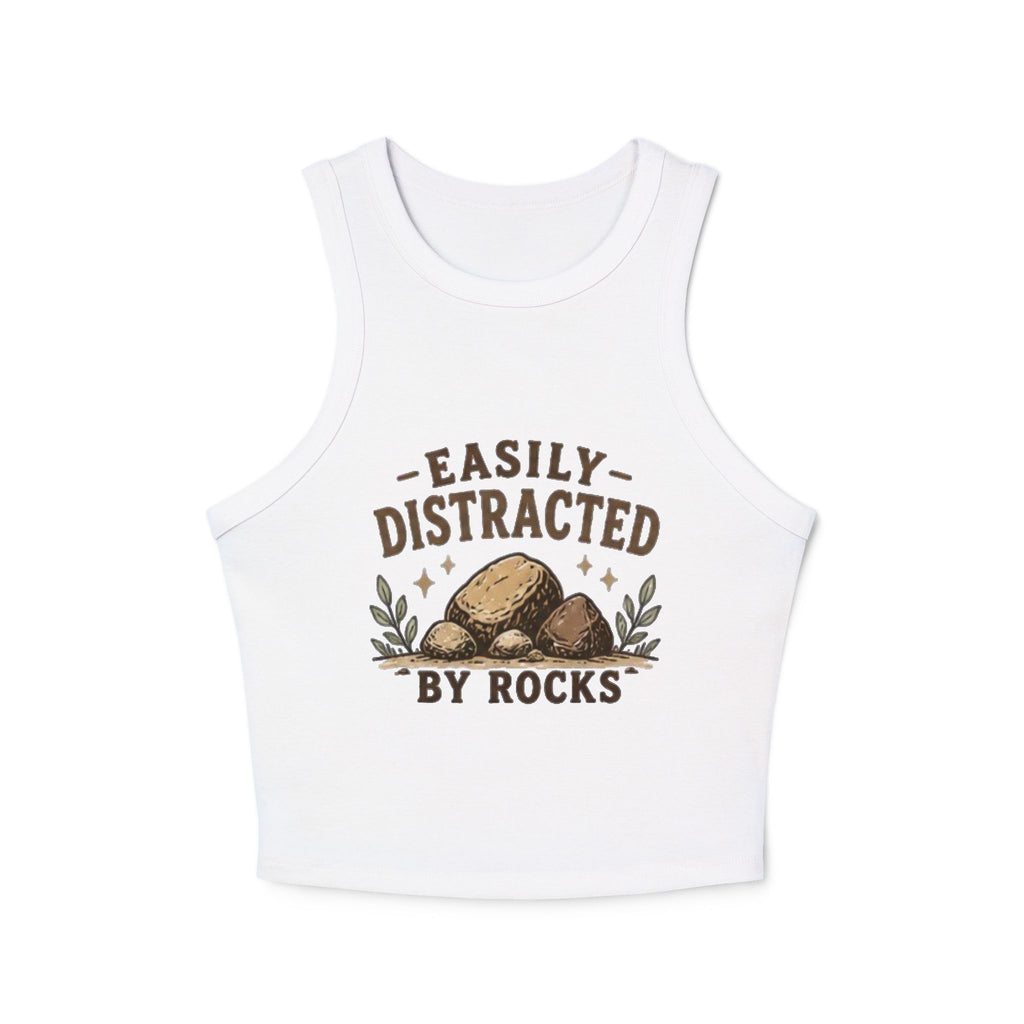 Easily Distracted By Rocks Racer Tank Top
