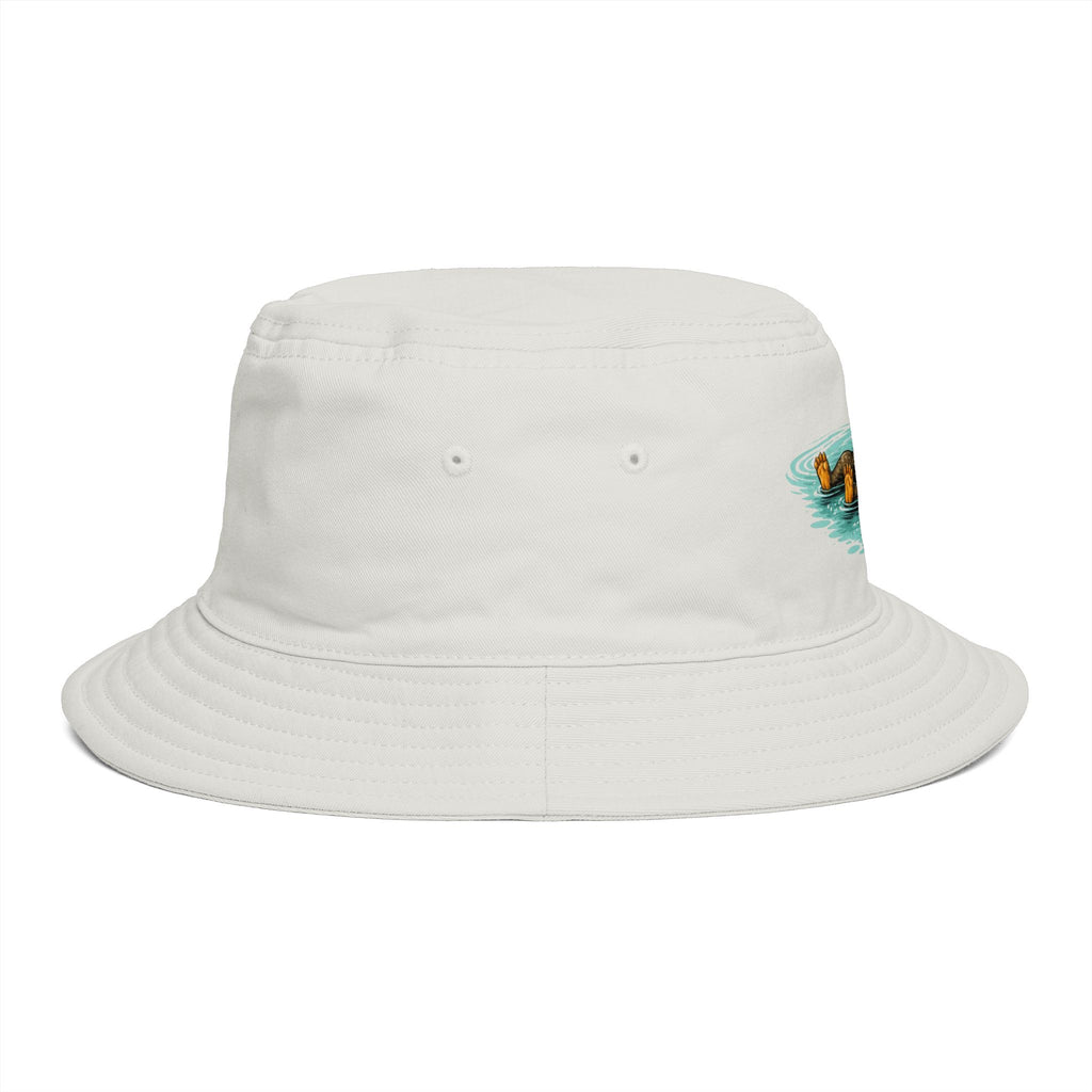 Otter Float Bucket Hat | Cute River Otter Relaxing on Water, Casual Outdoor Sun Hat