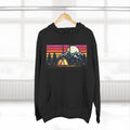 Retro Mountain Camping Hoodie — Sunrise Tent Graphic Fleece Hoodie
