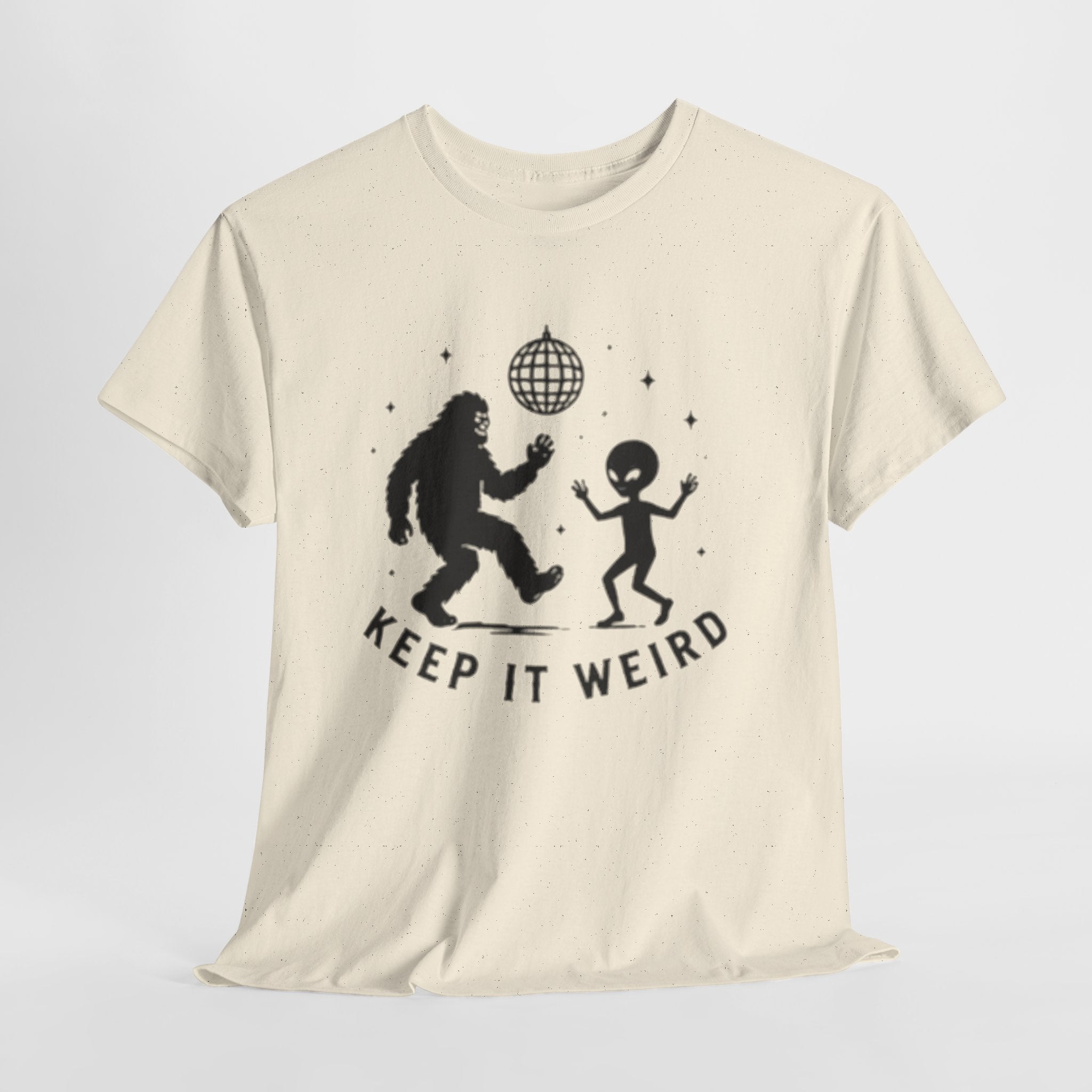 Keep It Weird T-Shirt | Dancing Bigfoot & Alien Disco Tee