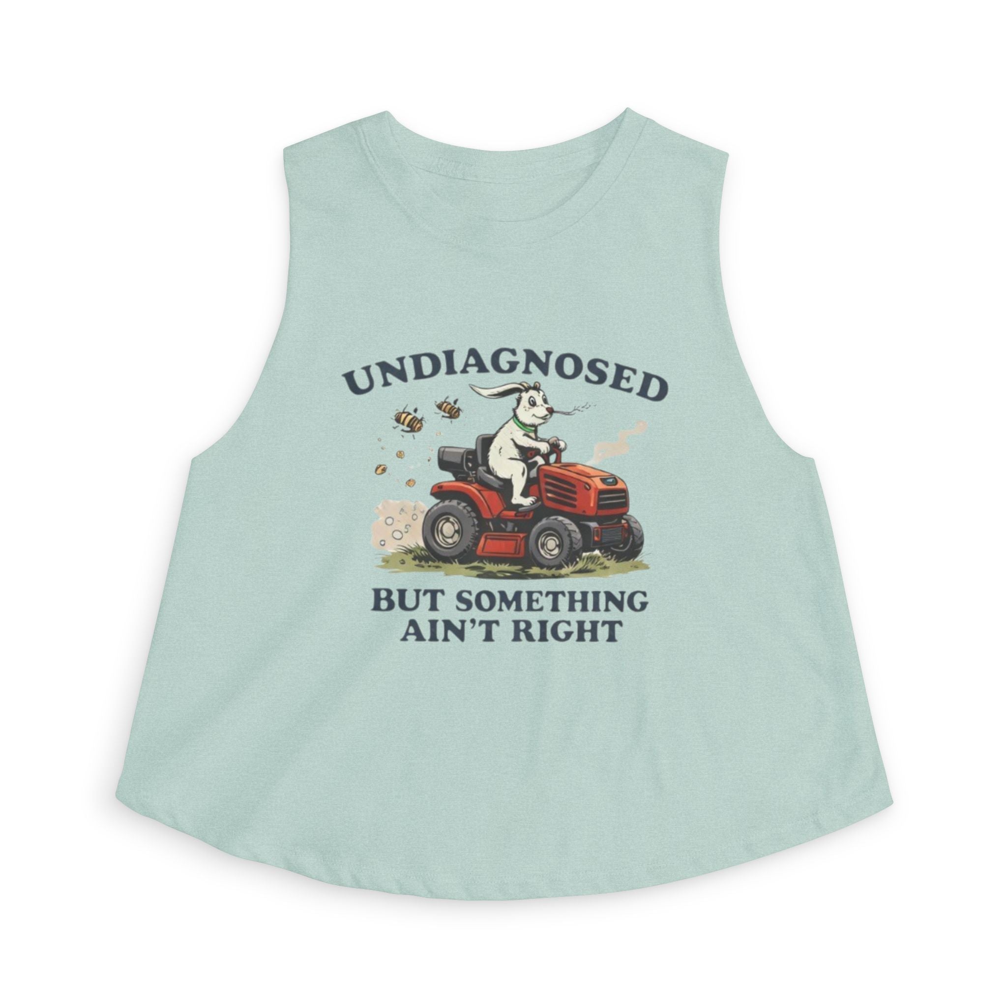 Undiagnosed But Something Ain't Right Bunny Tractor Crop Top | Bee Chase Graphic
