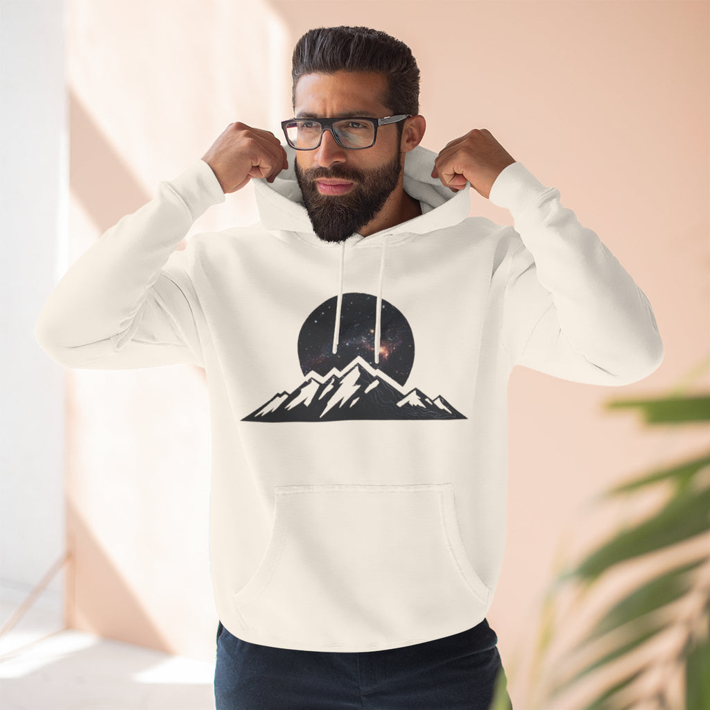 Mountain Sunset Hoodie | Minimalist Mountain Range with Night Sky Graphic