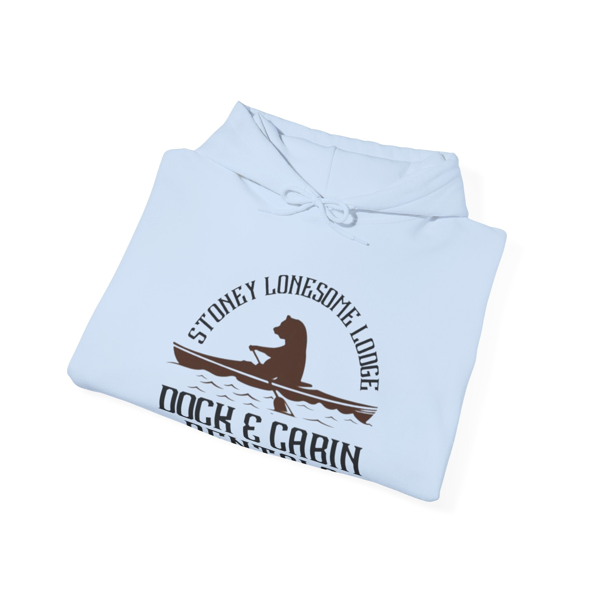Dock & Cabin Rentals Hoodie | Stoney Lonesome Lodge Fishing Cabin Sweatshirt