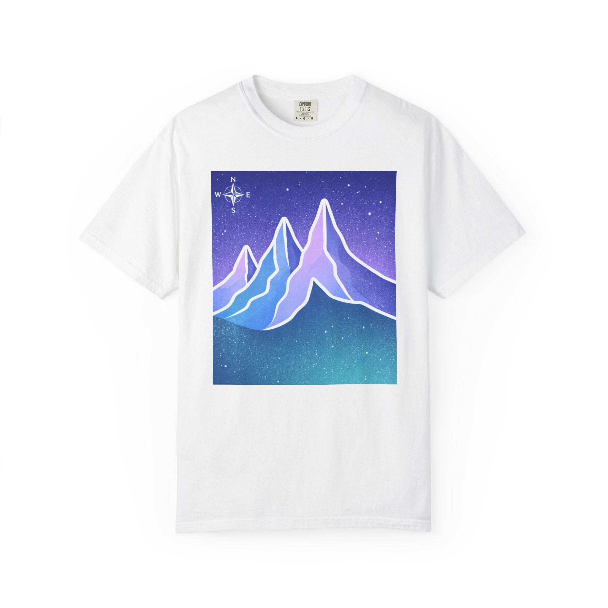 Mountain Night T-Shirt | Neon Retro Mountain Landscape Tee