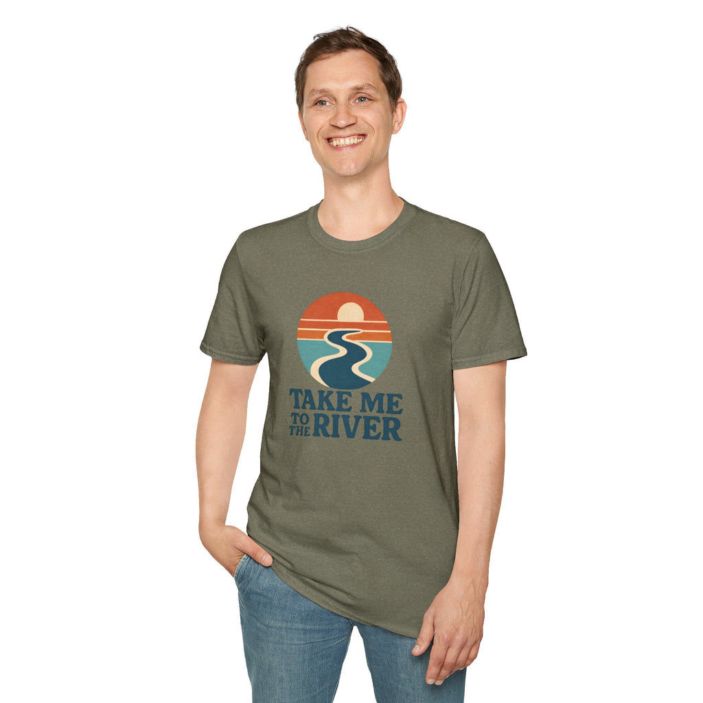 Sunset River Graphic T-Shirt | Scenic Nature Tee for Outdoor Lovers