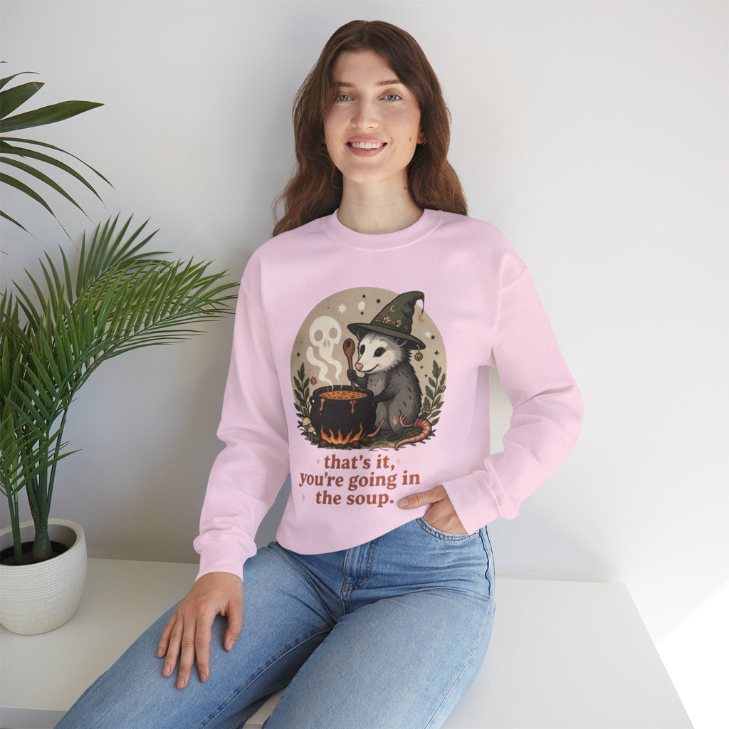 Witchy Opossum Sweatshirt | "Thats It, You're Going in the Soup"