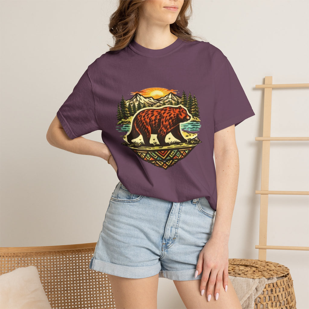 Bear Sunset T-Shirt | Vintage Forest Adventure Graphic Tee