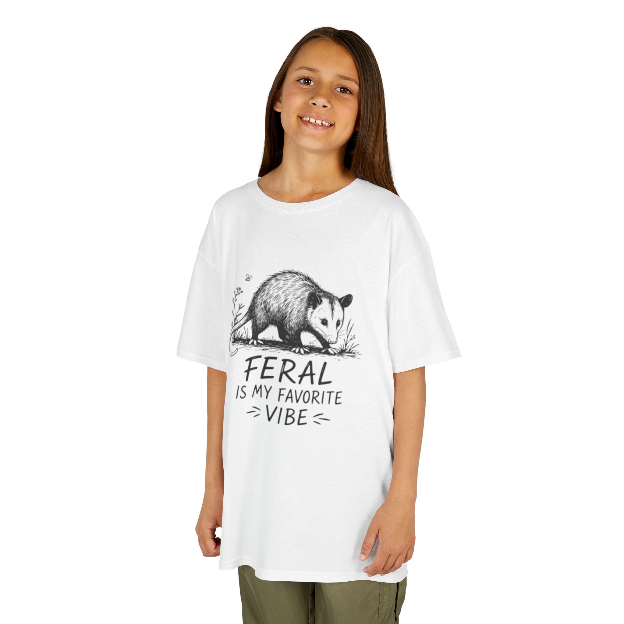 Kids Tee | Feral Is My Favorite Vibe Opossum Graphic Shirt