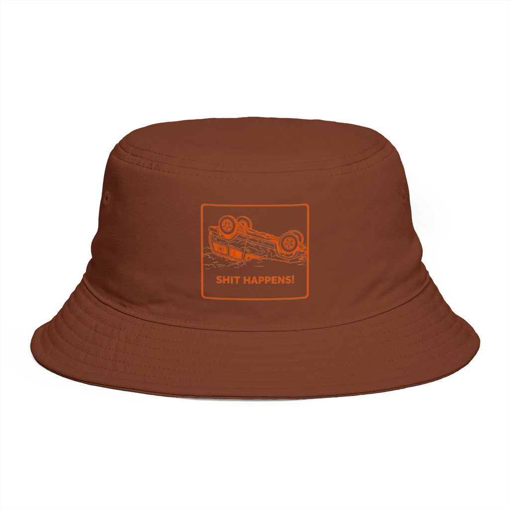 Bucket Hat | Shit Happens Wrecking Car Graphic Rust Bucket Hat