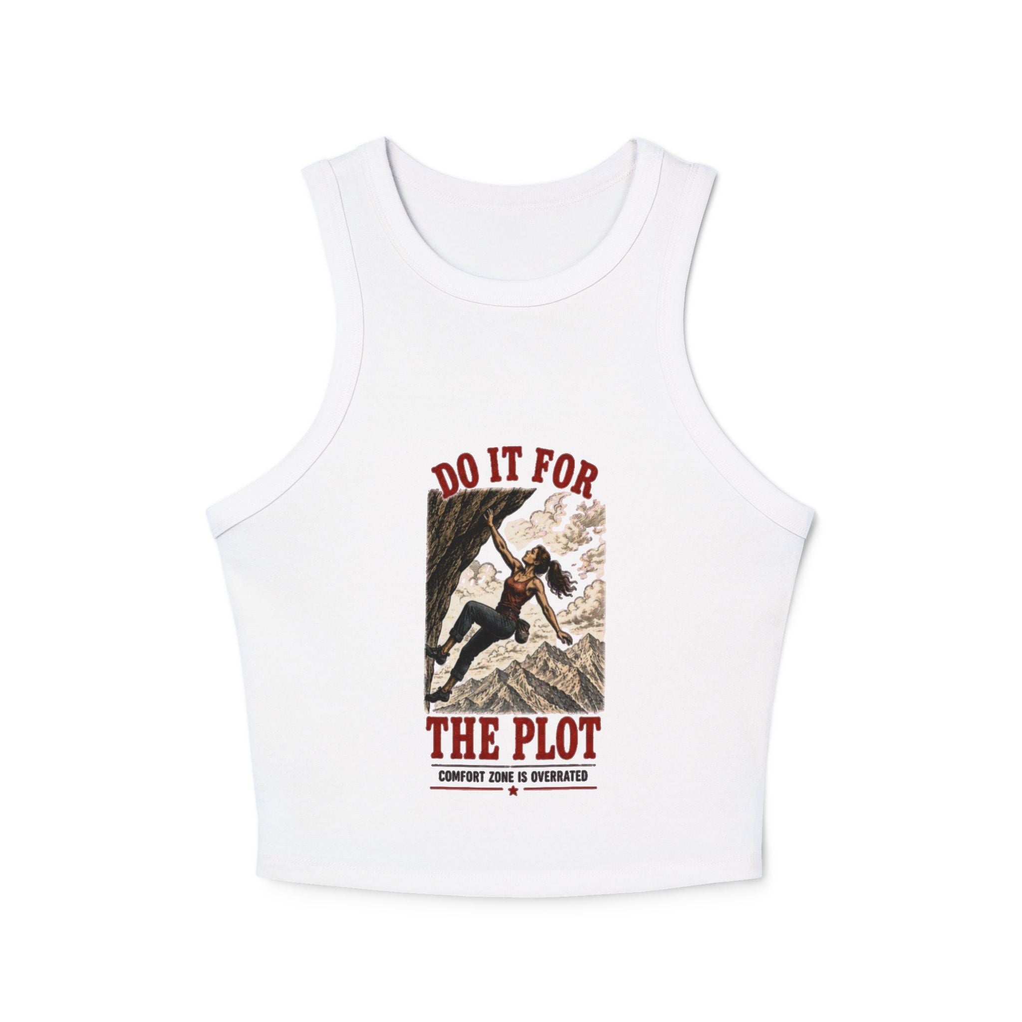 Do It For The Plot Tank Top | Vintage Climbing Graphic Crop Tank