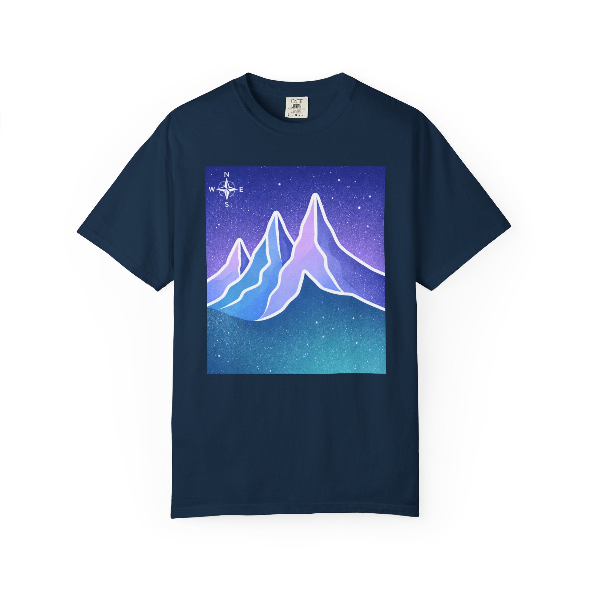 Mountain Night T-Shirt | Neon Retro Mountain Landscape Tee
