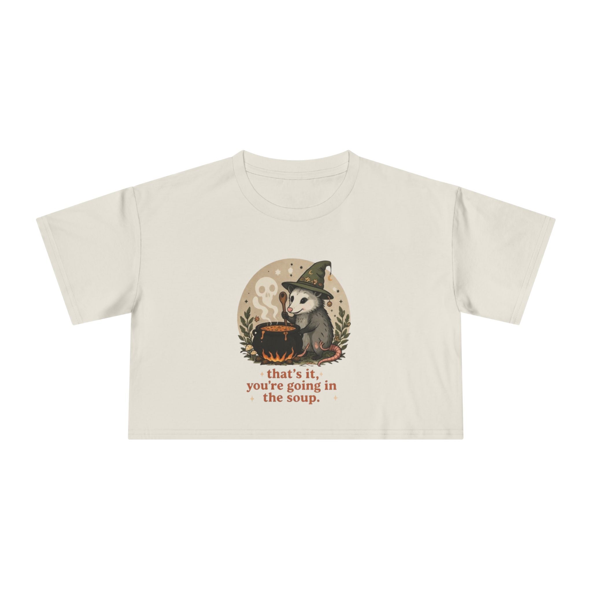 Crop Tee | Witch Cat Cauldron "thats it, youre going in the soup."