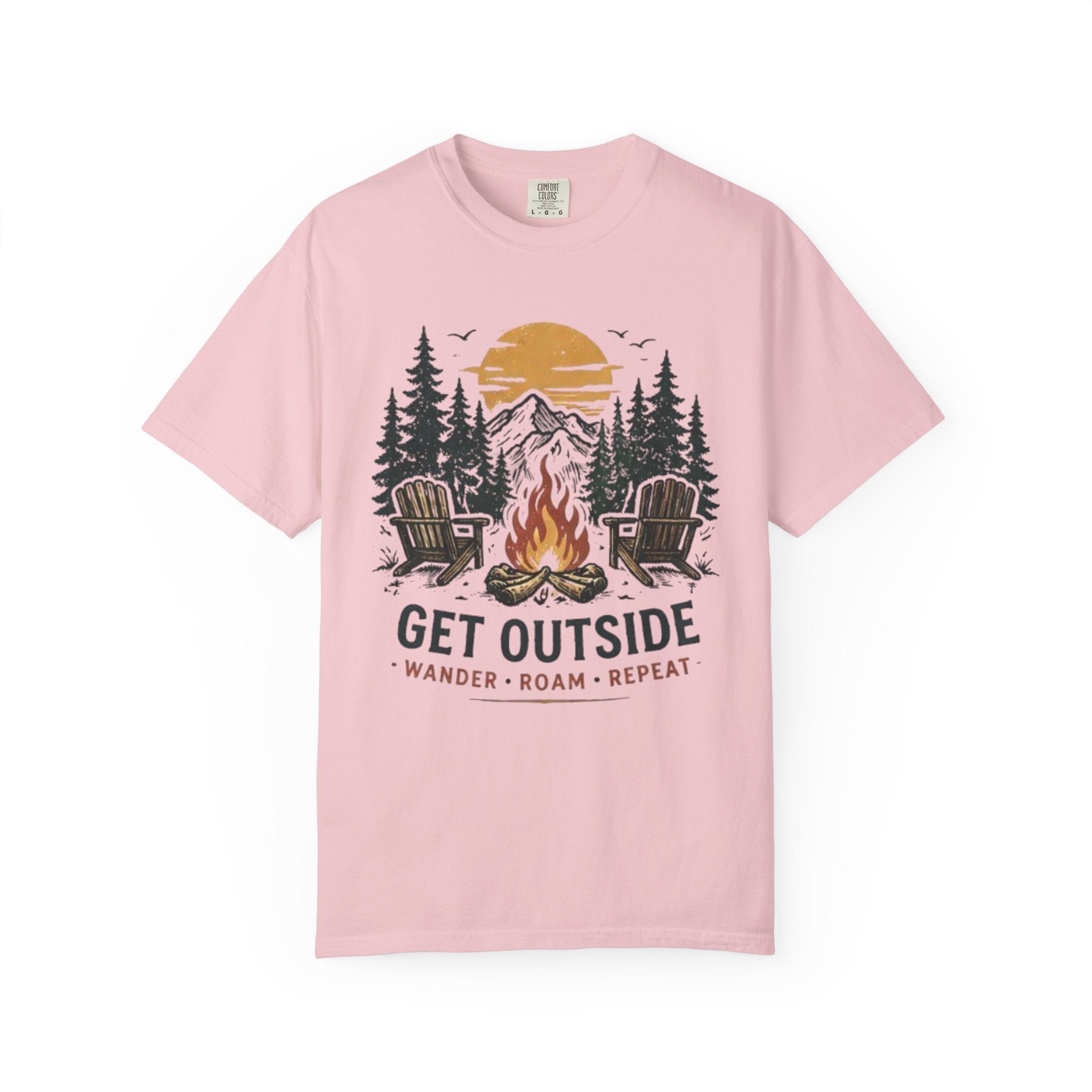 Get Outside Campfire T-Shirt | Outdoor Adventure Graphic Tee