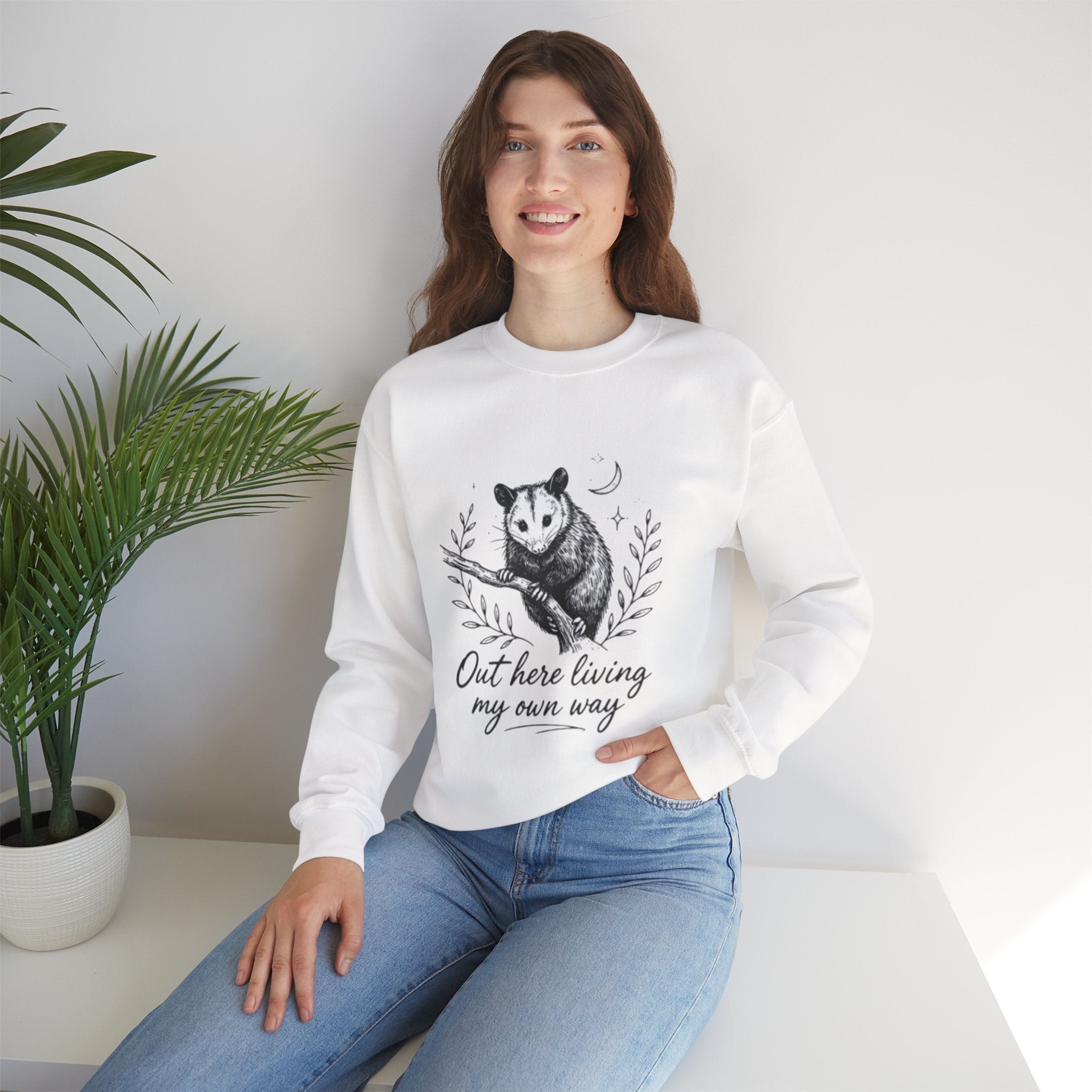 Opossum "Out Here Living My Own Way" Crewneck Sweatshirt