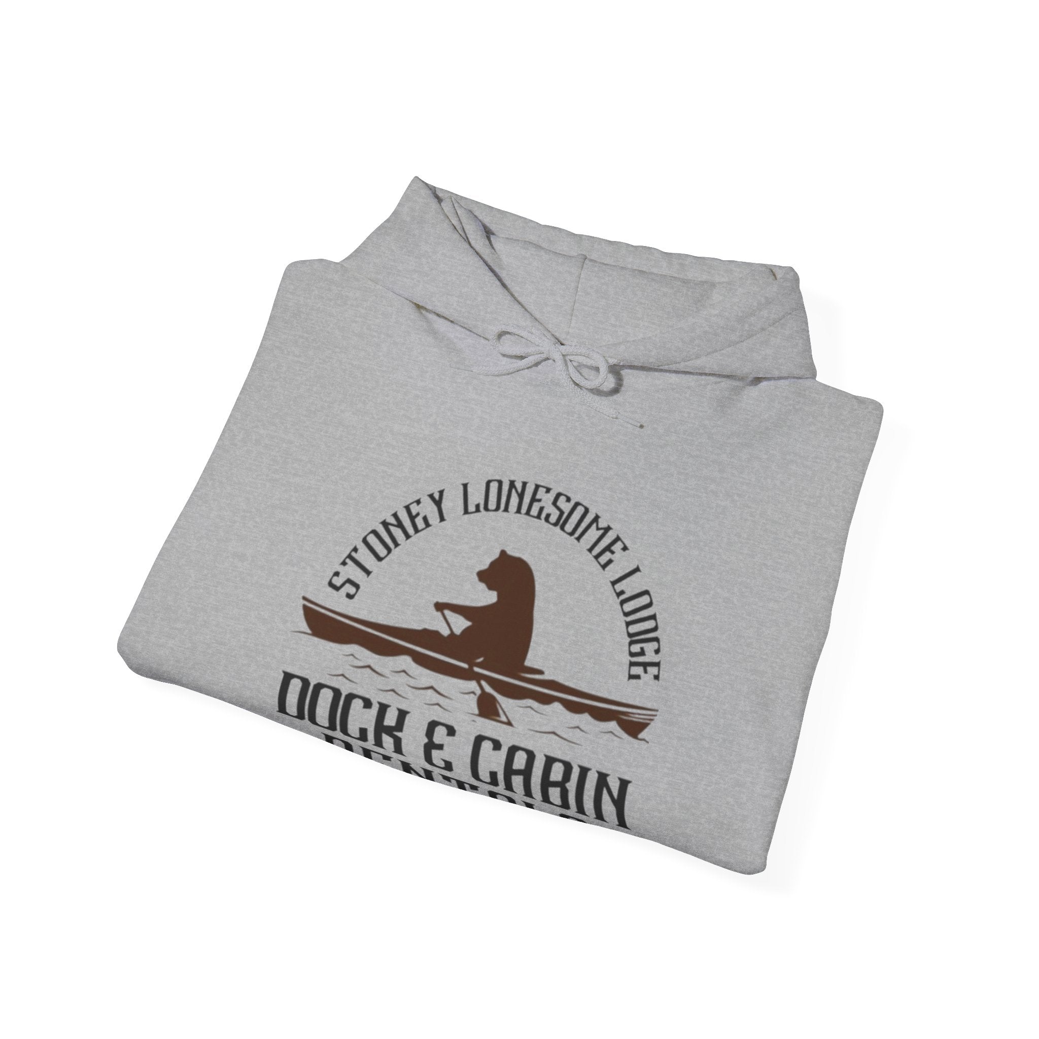 Dock & Cabin Rentals Hoodie | Stoney Lonesome Lodge Fishing Cabin Sweatshirt