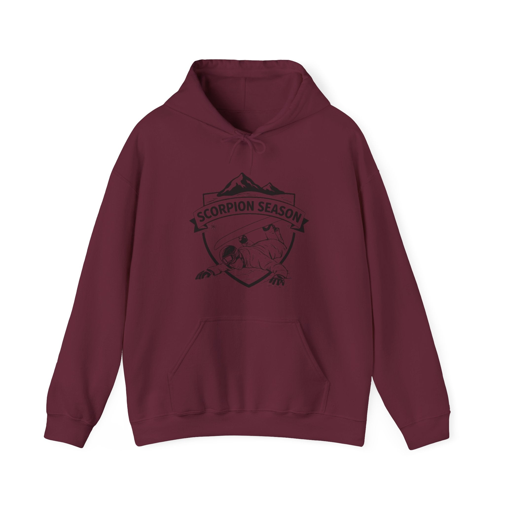 Scorpion Season Snowboarding Hoodie | Mountains Wipe Out Design