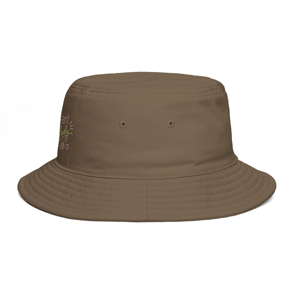 Plant Lady-ish Rust Bucket Hat | Embroidered Macrame Hanger Garden Hat