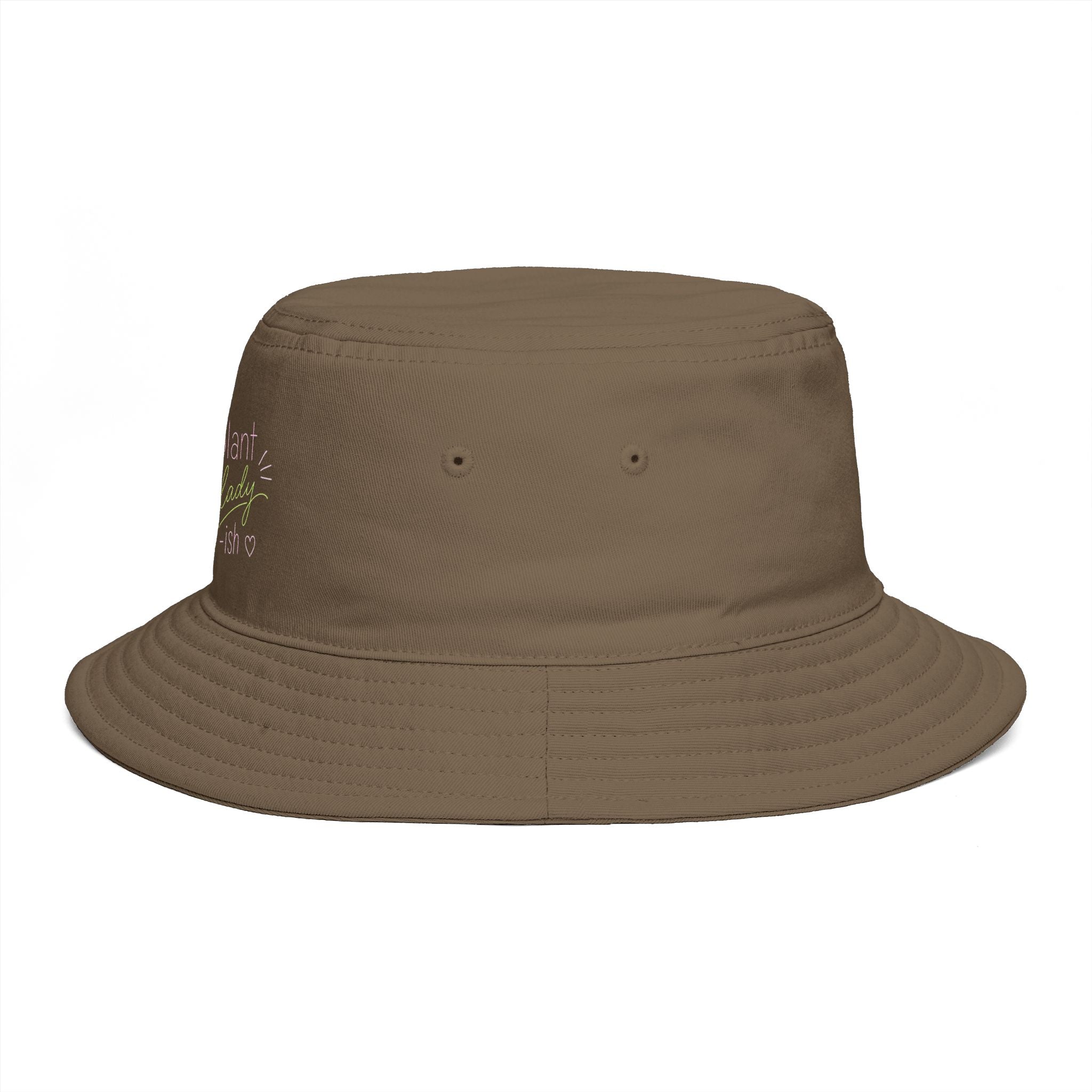 Plant Lady-ish Rust Bucket Hat | Embroidered Macrame Hanger Garden Hat
