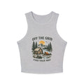 Off The Grid Cabin Tank Top | Find Your Way Women's Rib Racer