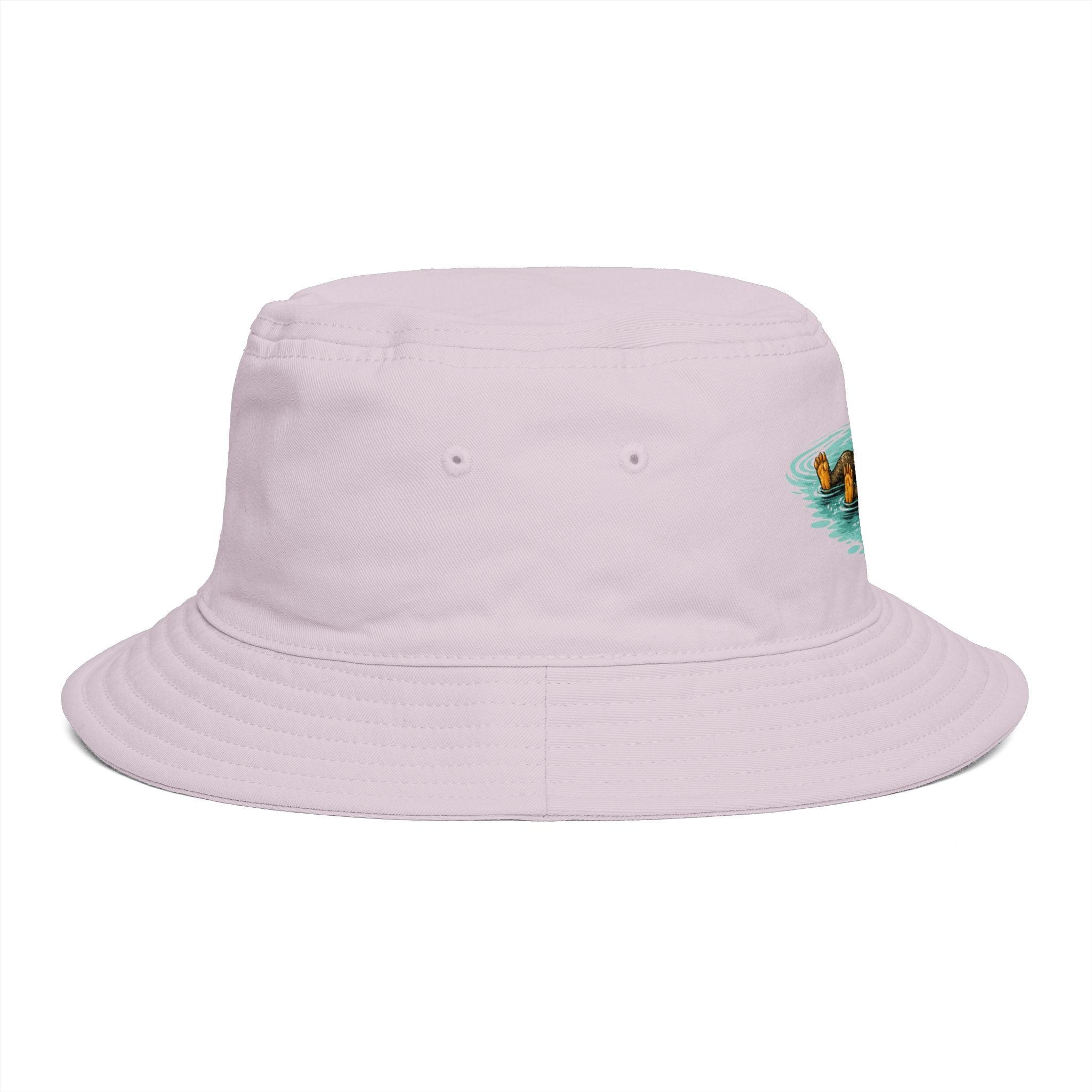 Otter Float Bucket Hat | Cute River Otter Relaxing on Water, Casual Outdoor Sun Hat