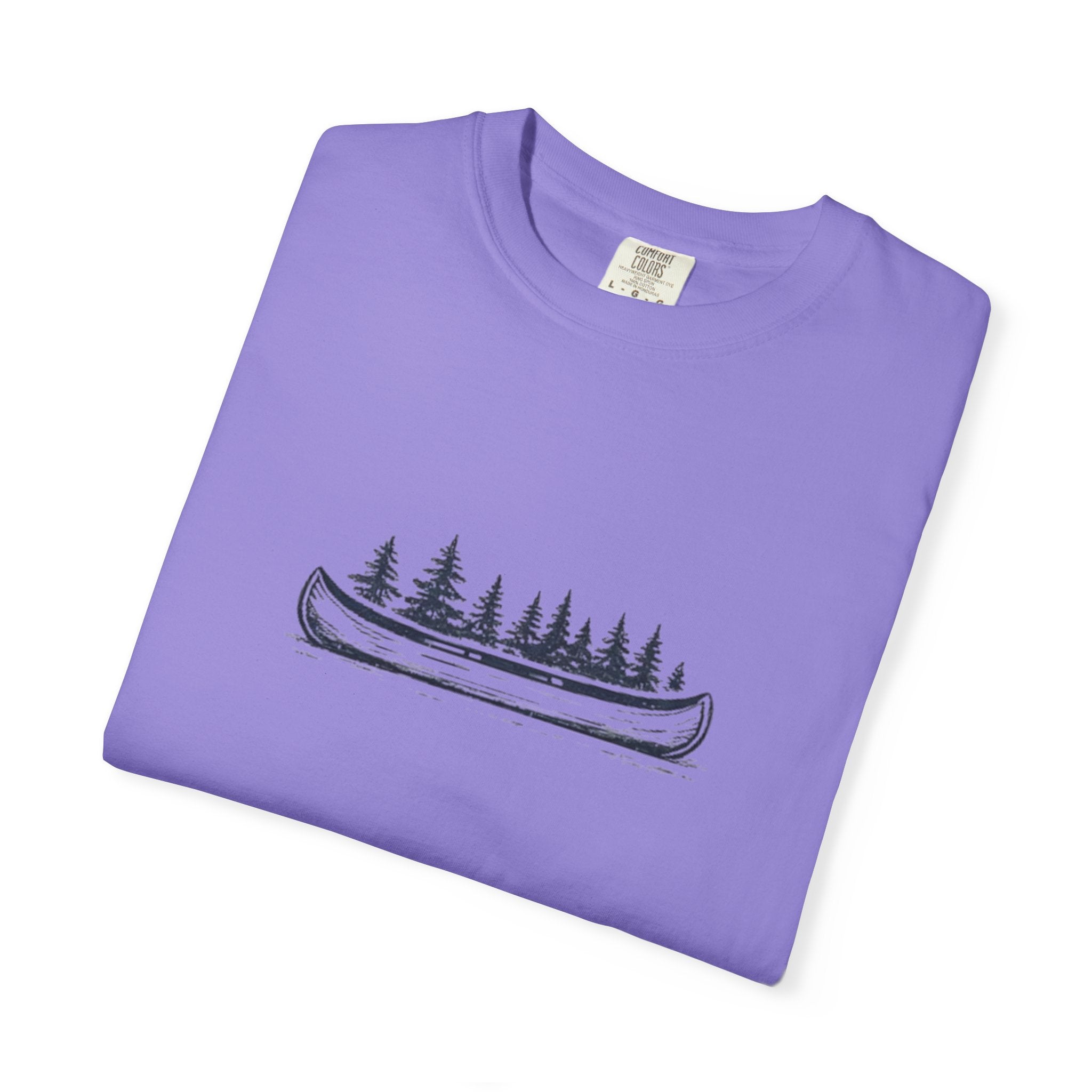 Canoe & Pines T-Shirt | Minimal Outdoor Adventure Graphic Tee