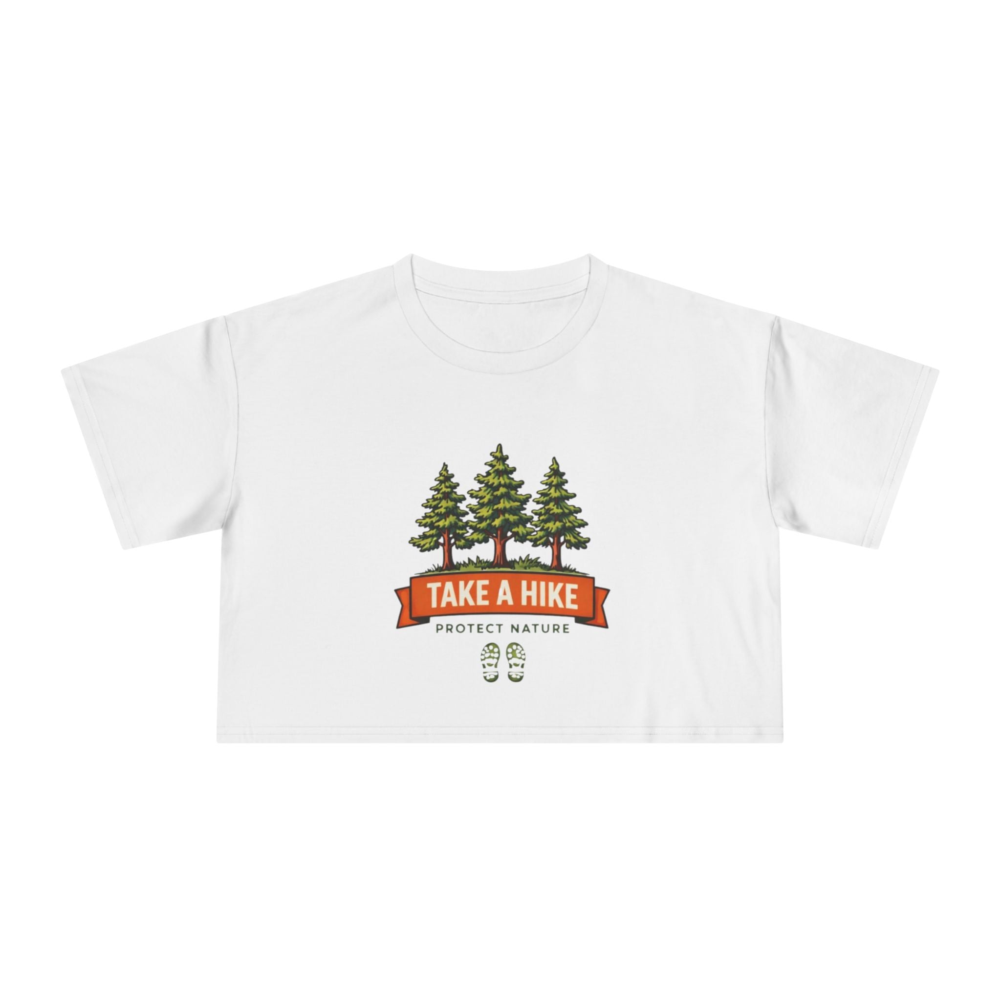 Take a Hike Crop Tee | Womens Outdoor Hiking Shirt | Protect Nature Graphic Top