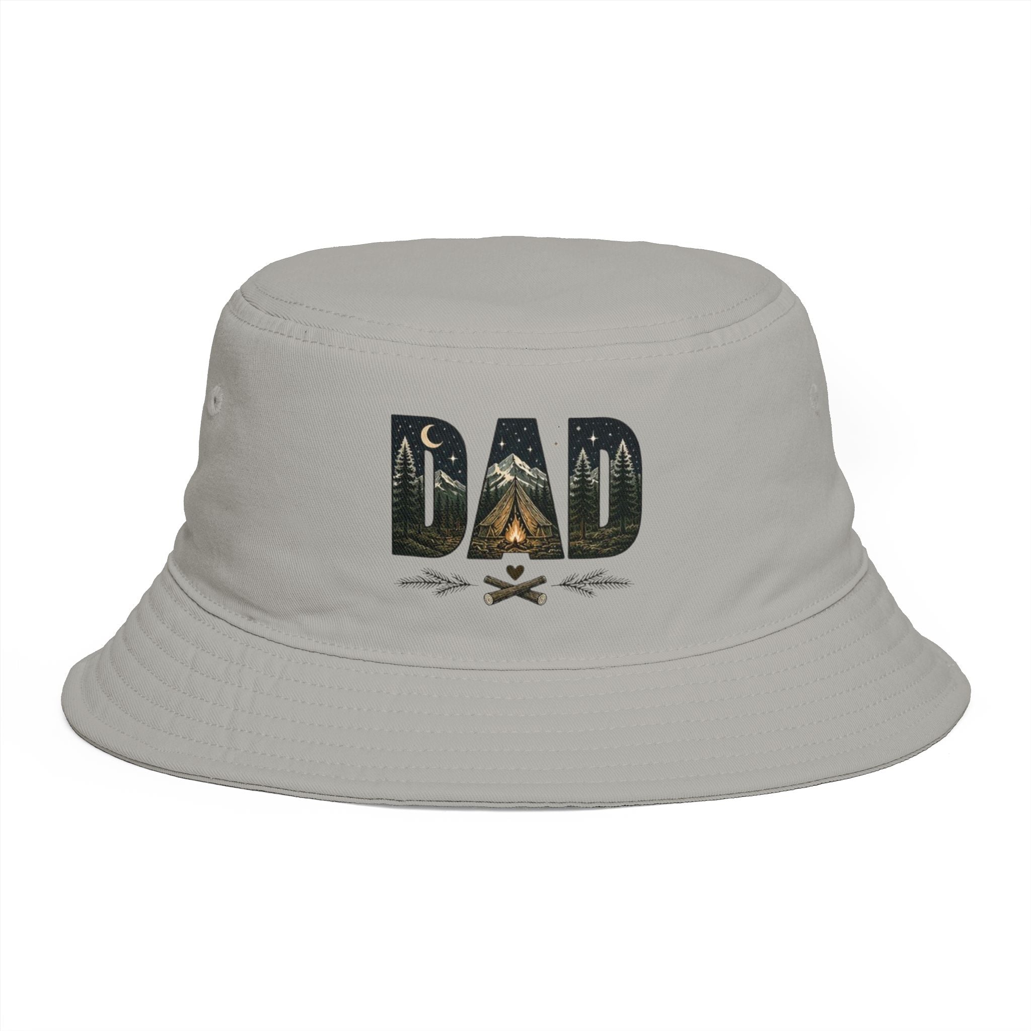 Dad Camping Bucket Hat | Outdoor Tent & Campfire Design