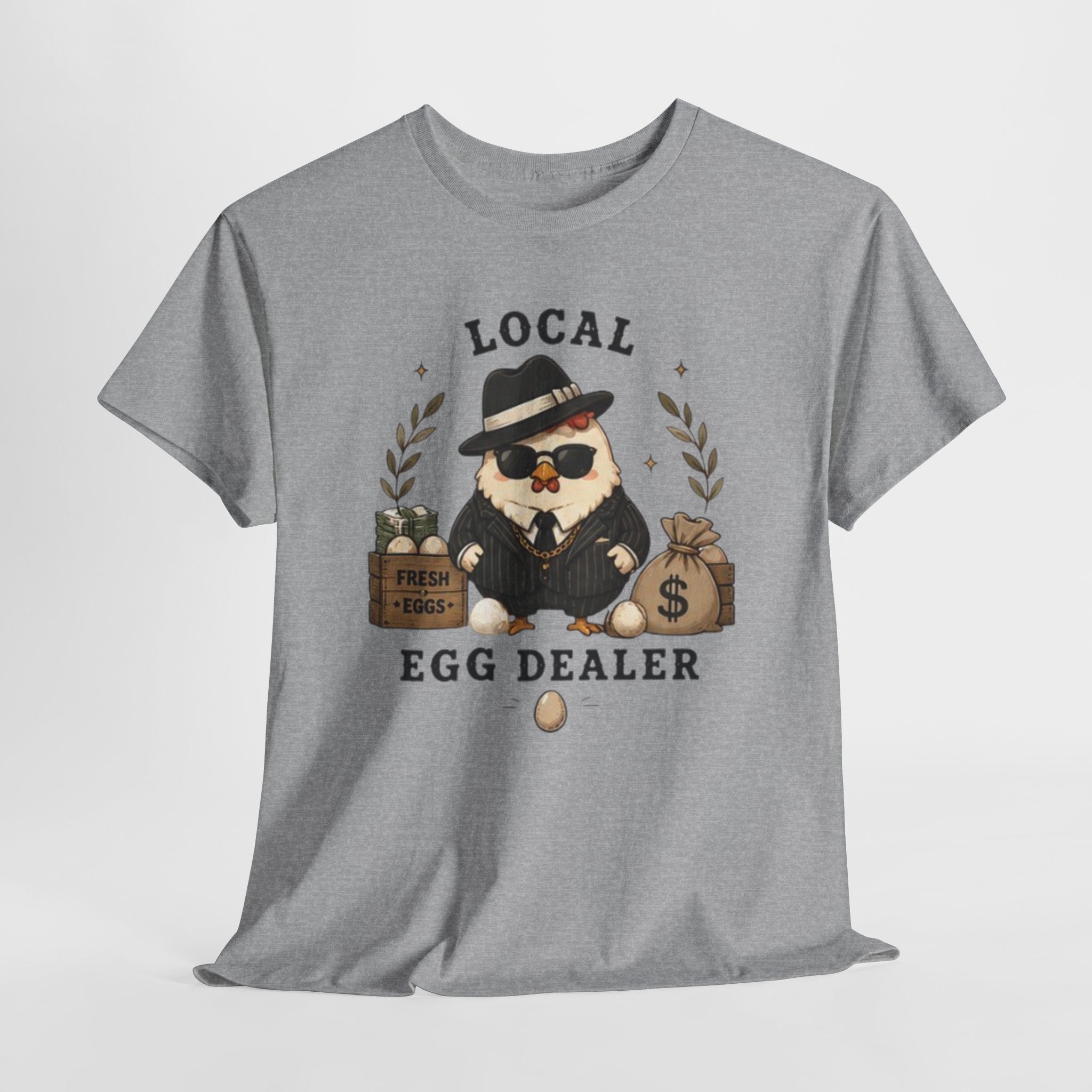 Egg Dealer T-Shirt | Funny Chicken Mobster Graphic Tee