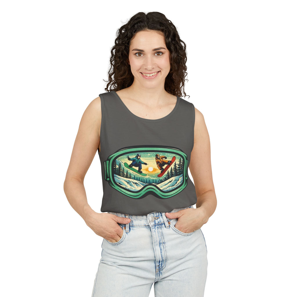 Snowboarding Mountain Goggles Tank Top