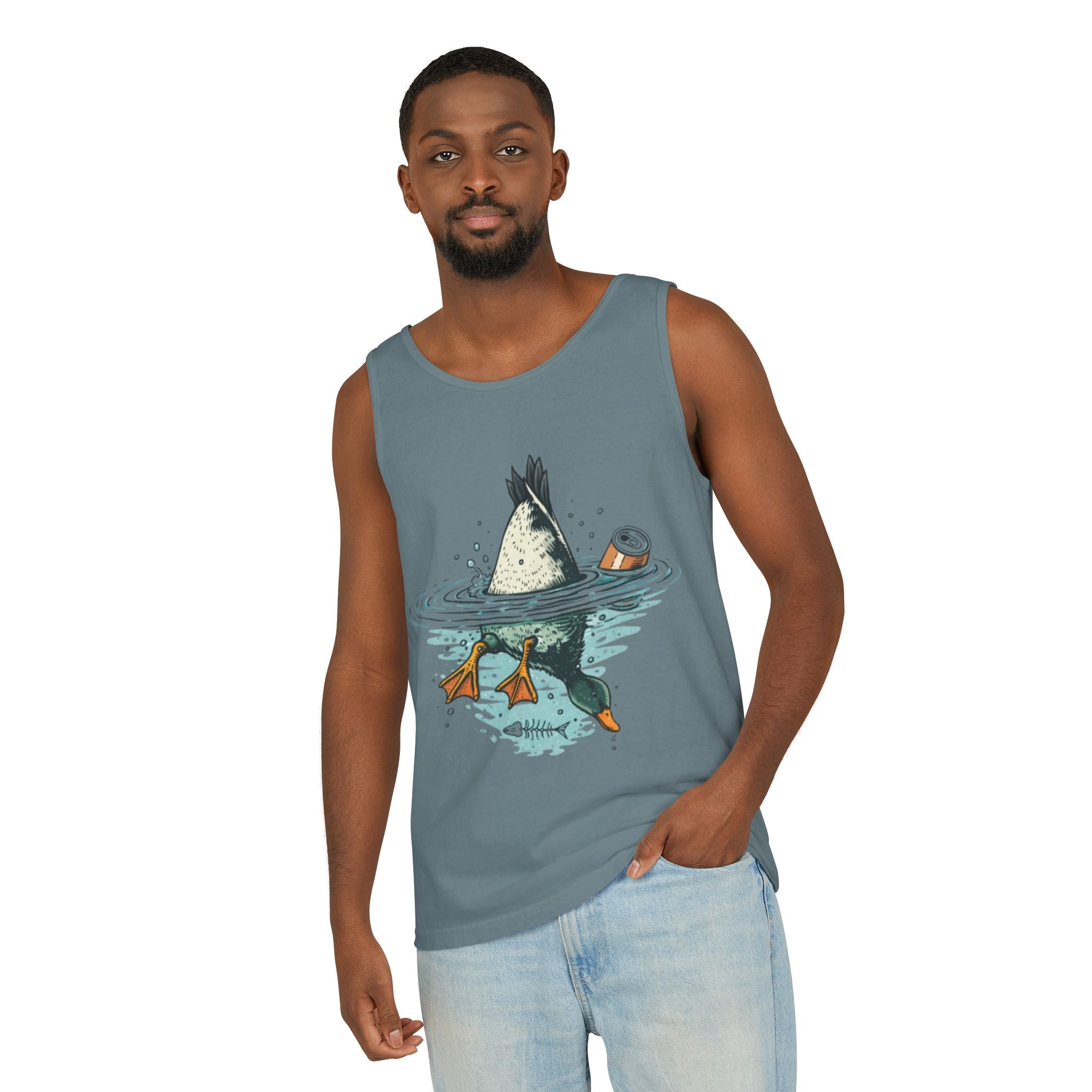 Duck Diving Tank Top | Funny Duck Butt Illustration Summer Tank
