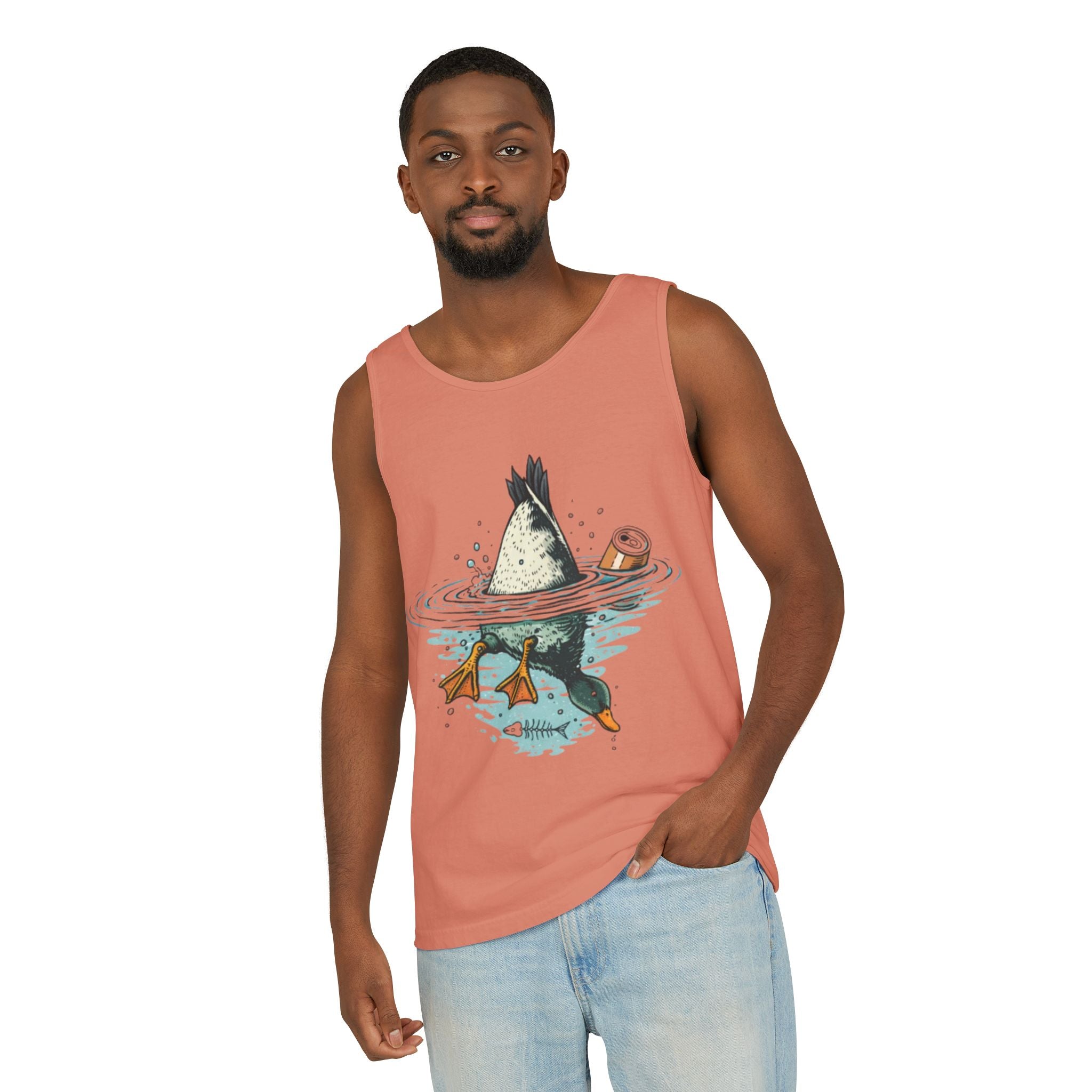 Duck Diving Tank Top | Funny Duck Butt Illustration Summer Tank