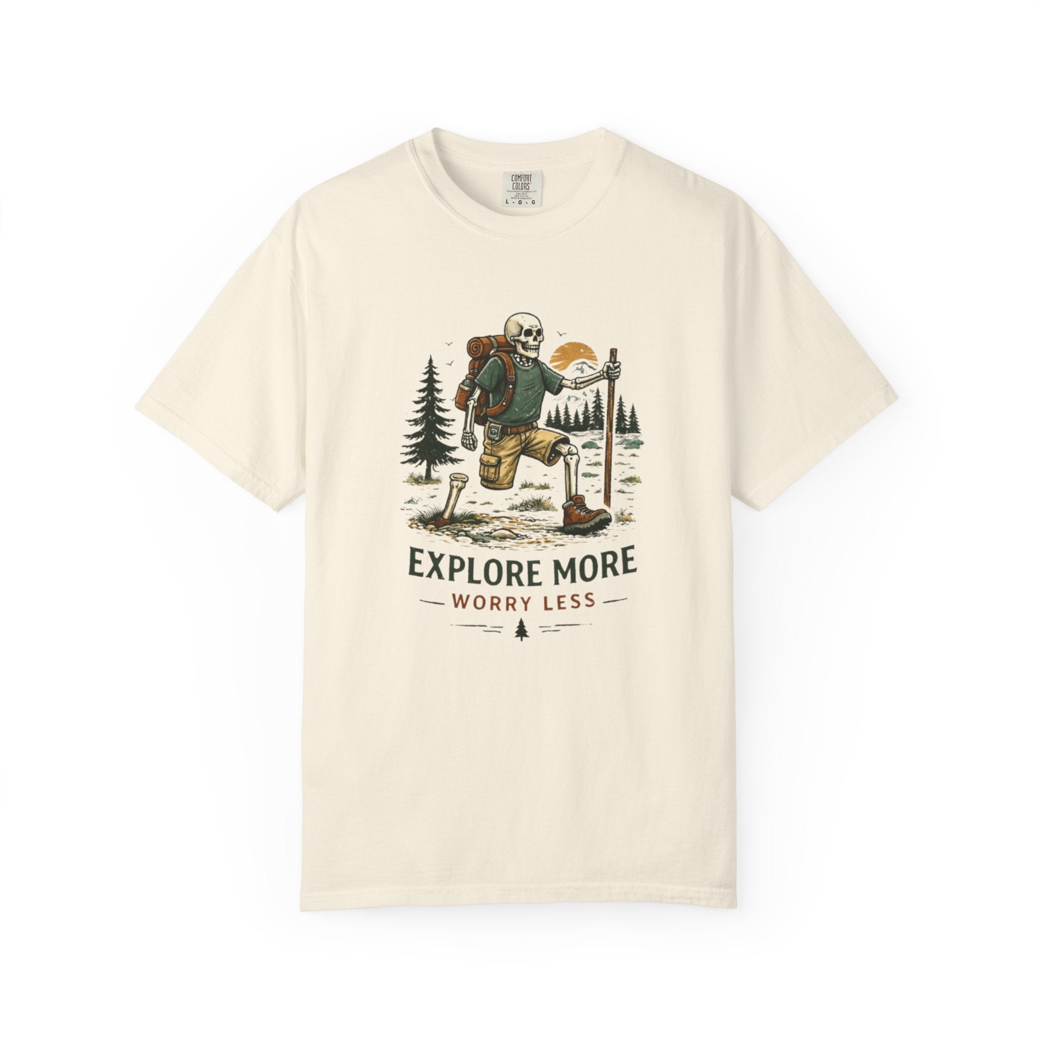 Explore More Worry Less T-Shirt | Adventure Hiking Graphic Tee