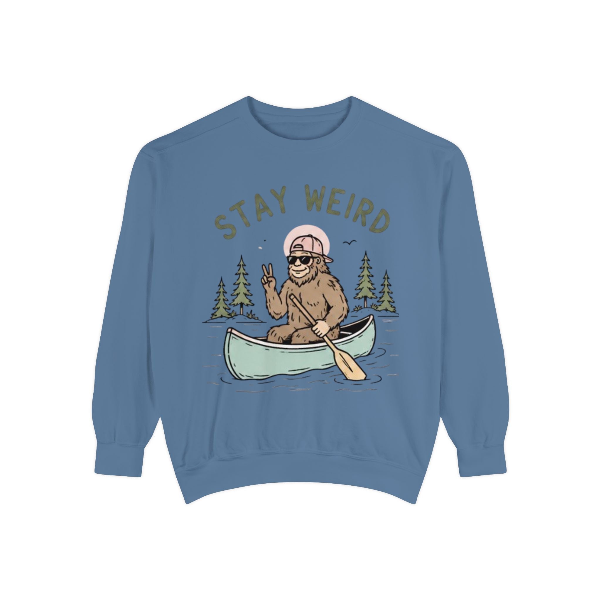 Stay Weird Bigfoot Canoe Sweatshirt