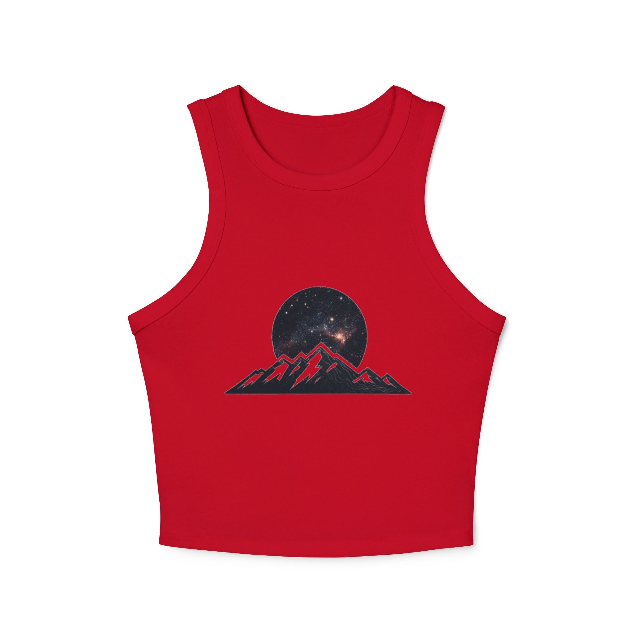 Galaxy Mountain Racer Tank Top | Night Sky Mountain Graphic Tank