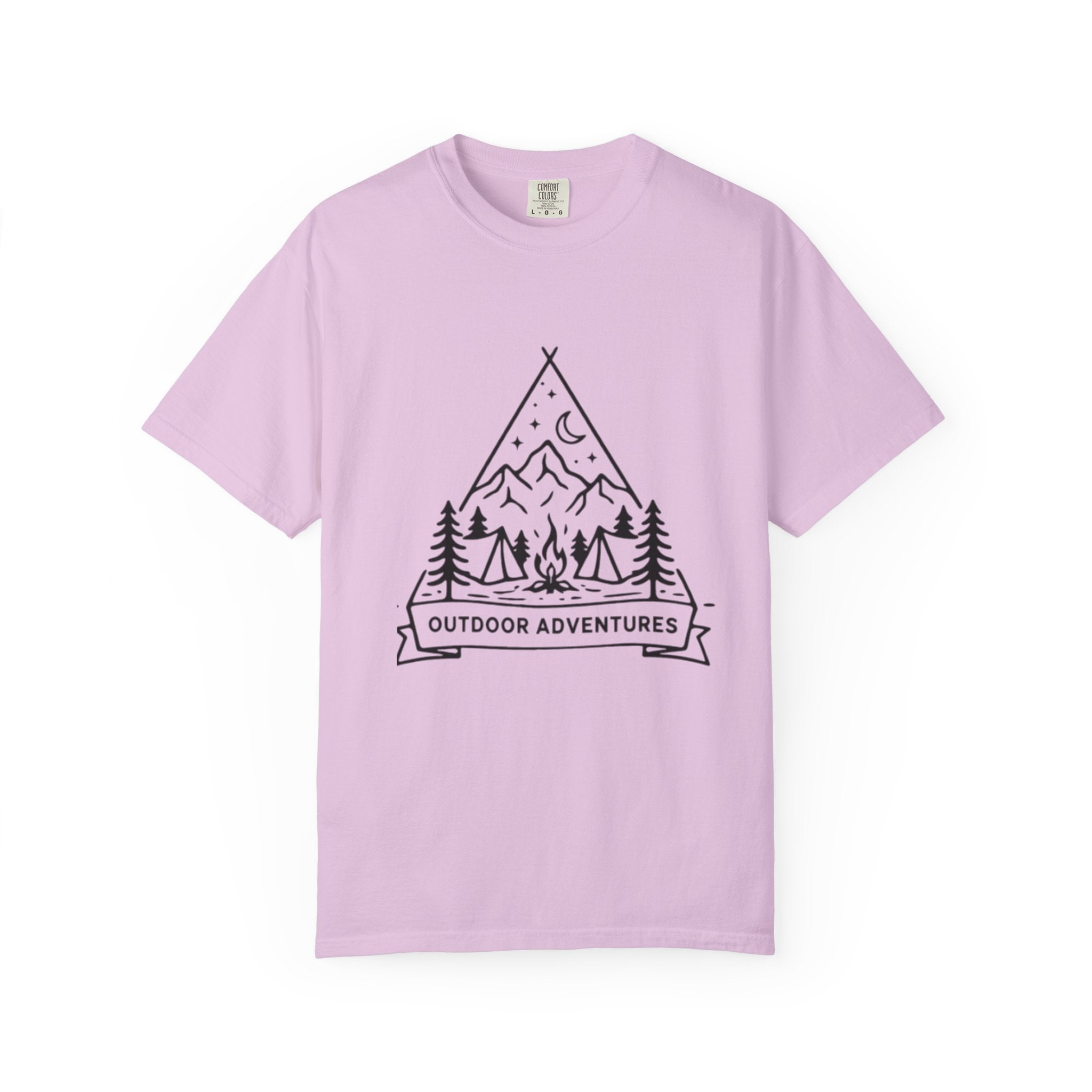Outdoor Adventures T-Shirt | Camping Mountains Campfire Graphic Tee