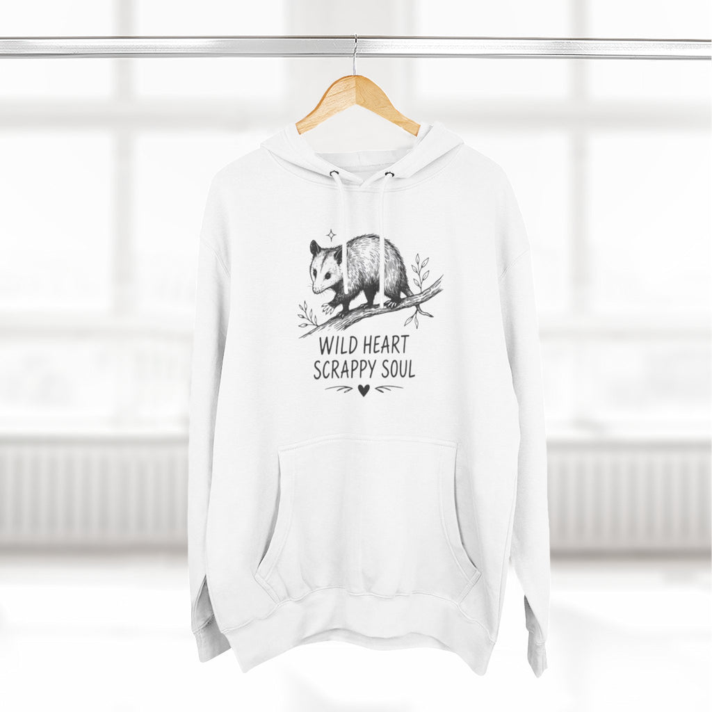 Hoodie | Wild Heart Scrappy Soul Opossum Illustration Cozy Hoodie