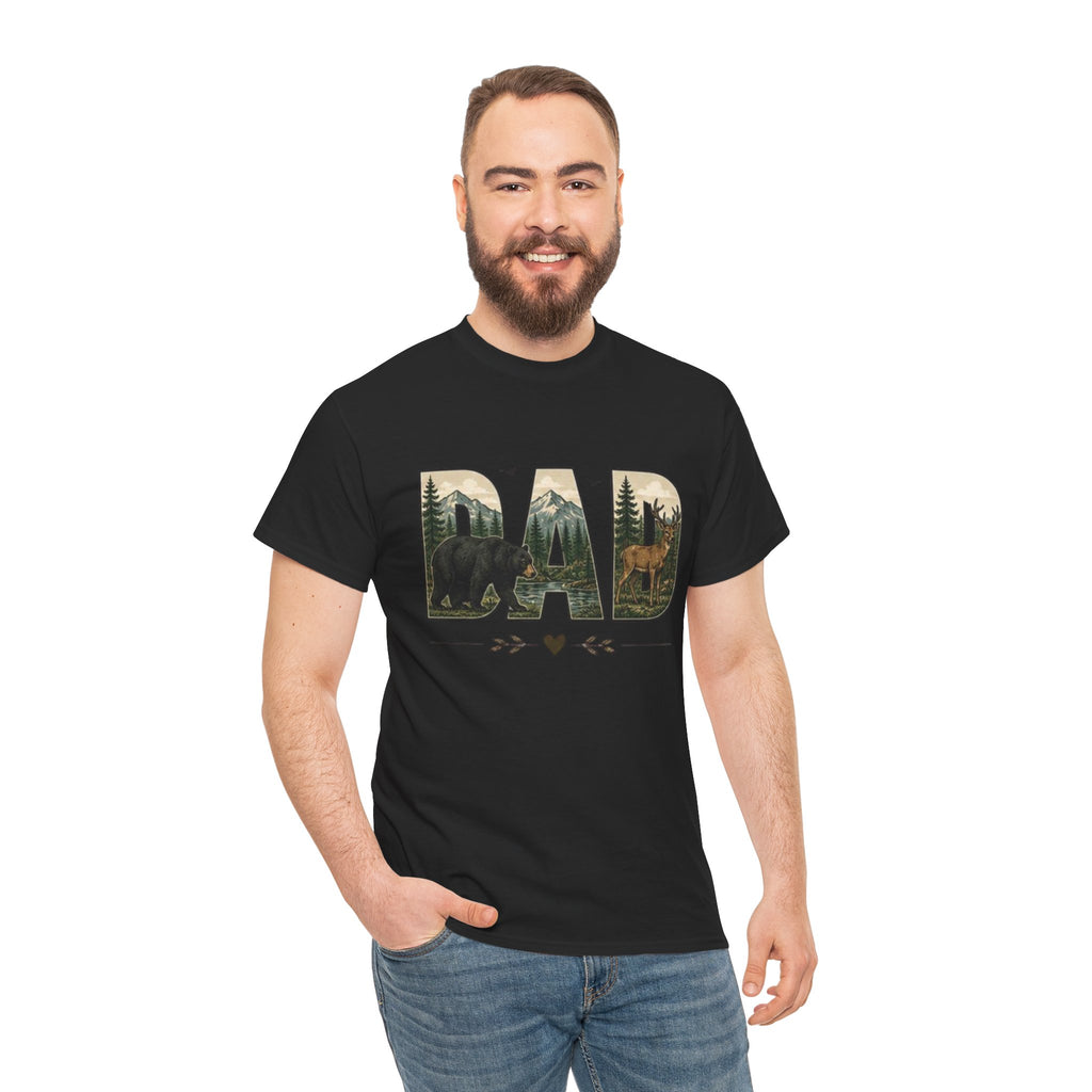 Dad Woodland Bear Graphic Tee | Fathers Day Outdoor Camping Shirt