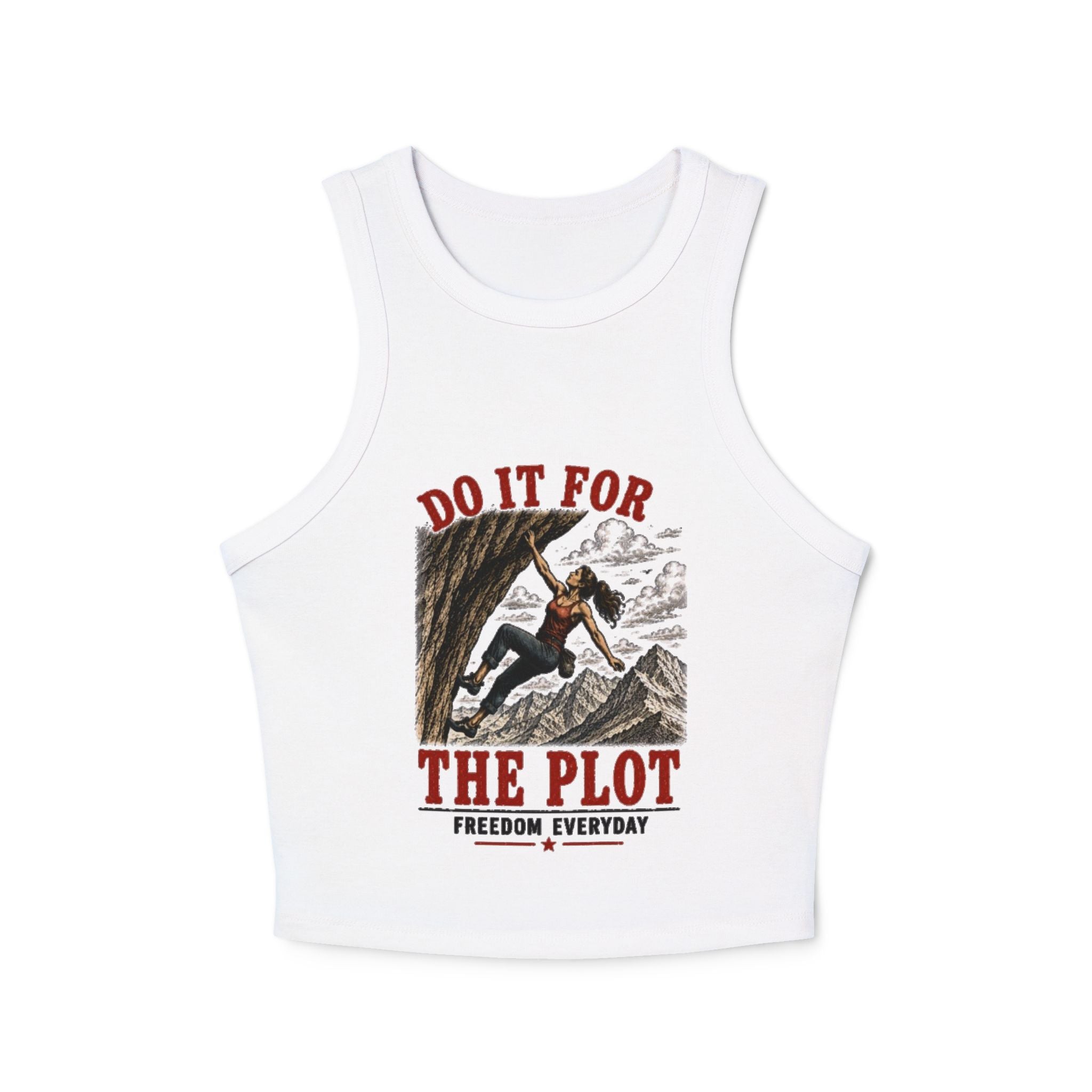 Do It For The Plot Racer Tank Top | Vintage Climber Graphic