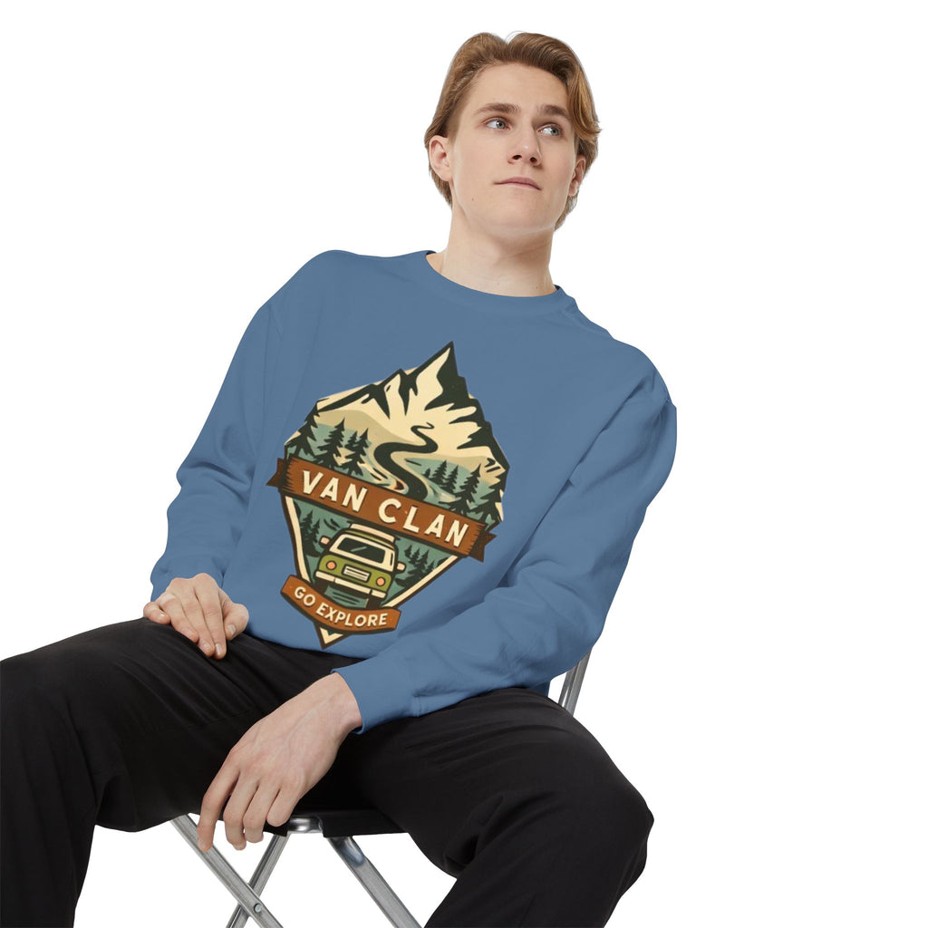 Van Clan Go Explore Sweatshirt | Vintage Mountain Van Adventure Crewneck