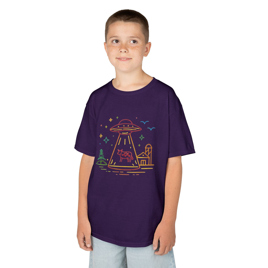 Kids T-Shirt | Pastel UFO Cow Abduction Design