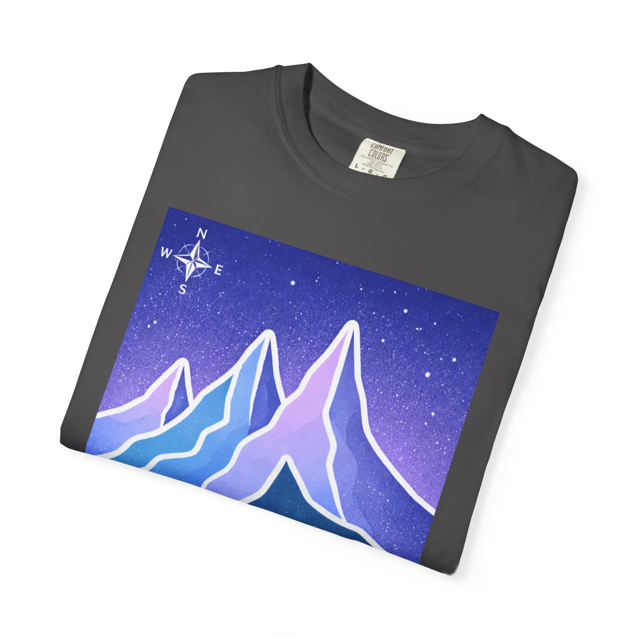 Mountain Night T-Shirt | Neon Retro Mountain Landscape Tee